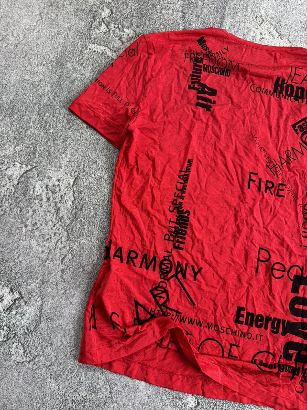 Designer × Moschino × Vintage Moschino Jeans I46/US12/GB16 all printed tee Avantgarde top Size XL / US 12-14 / IT 48-50 - 13 Thumbnail