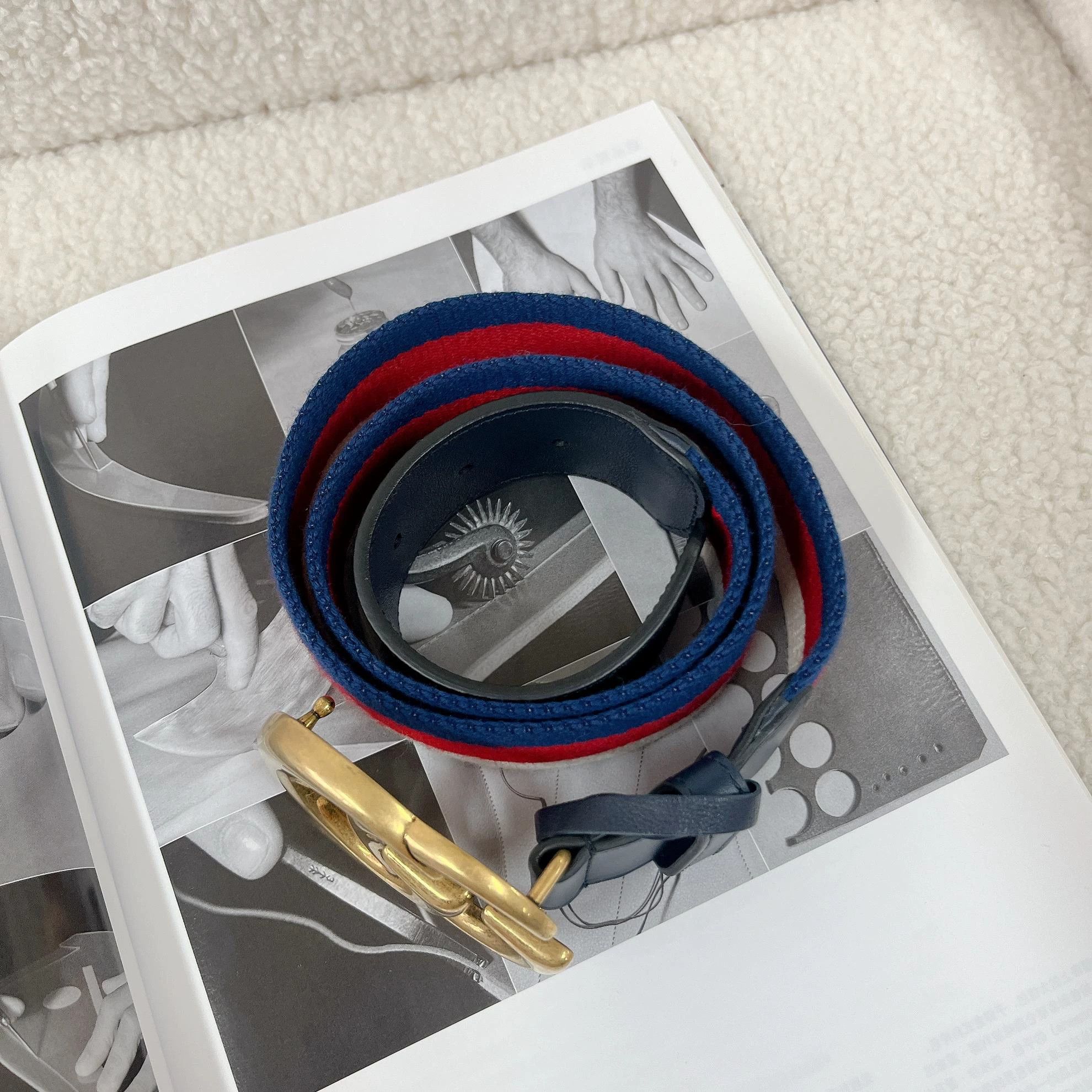 Gucci Gucci Double G color blocked fabric belt Size ONE SIZE - 2 Thumbnail