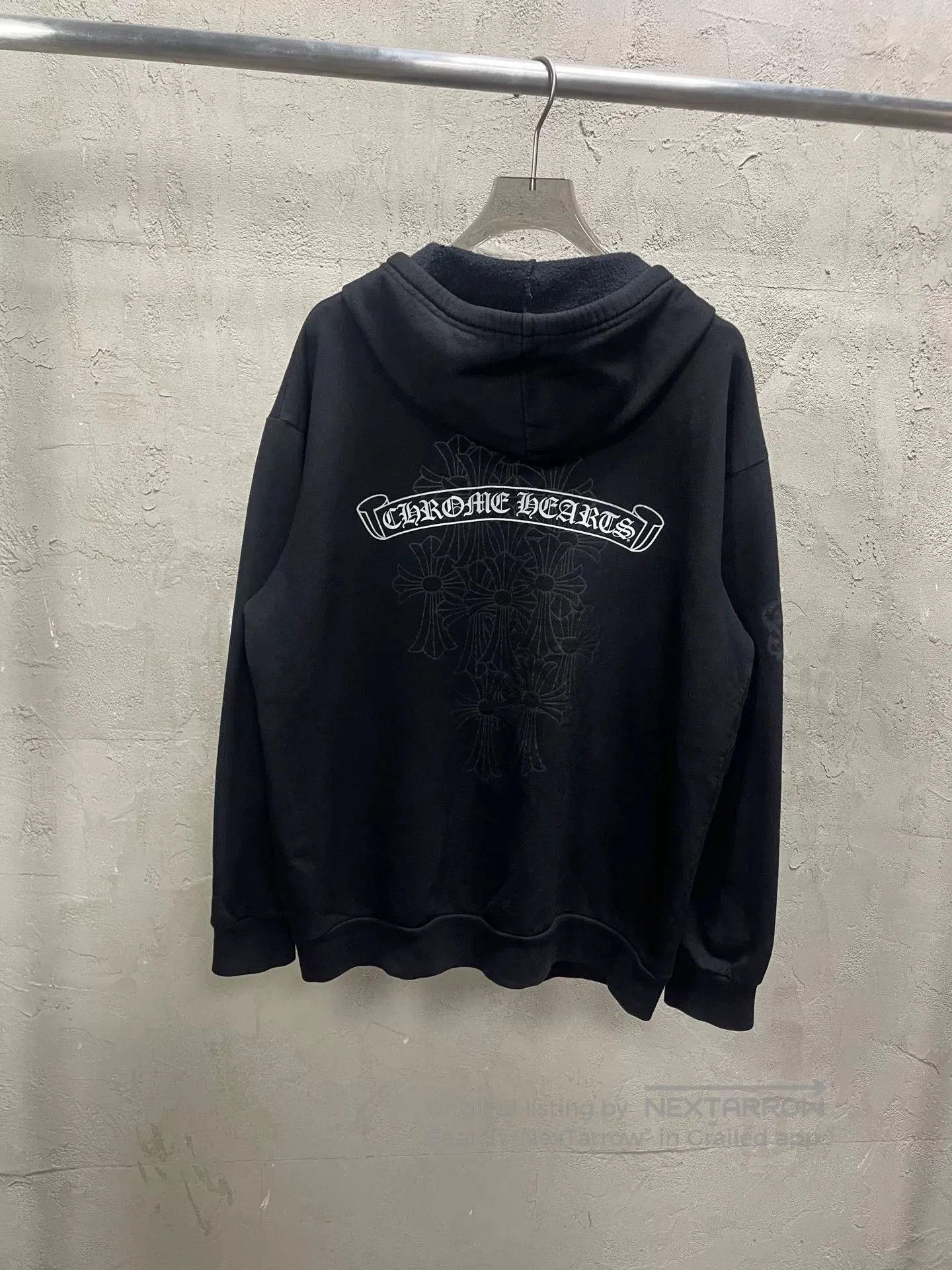 Chrome Hearts Chrome Hearts Black Hoodie with Silver Cross Zip. Size US XL / EU 56 / 4 - 2 Thumbnail