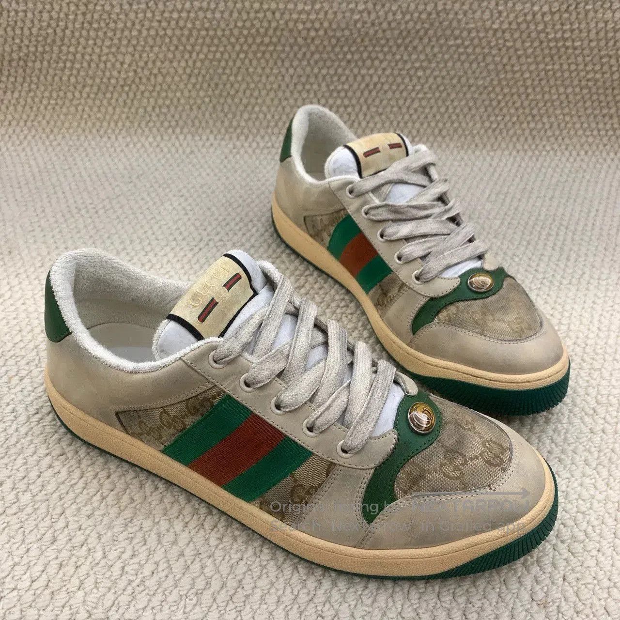 Gucci gucci screener canvas sneakers in green. Size US 9 / EU 42 - 3 Thumbnail