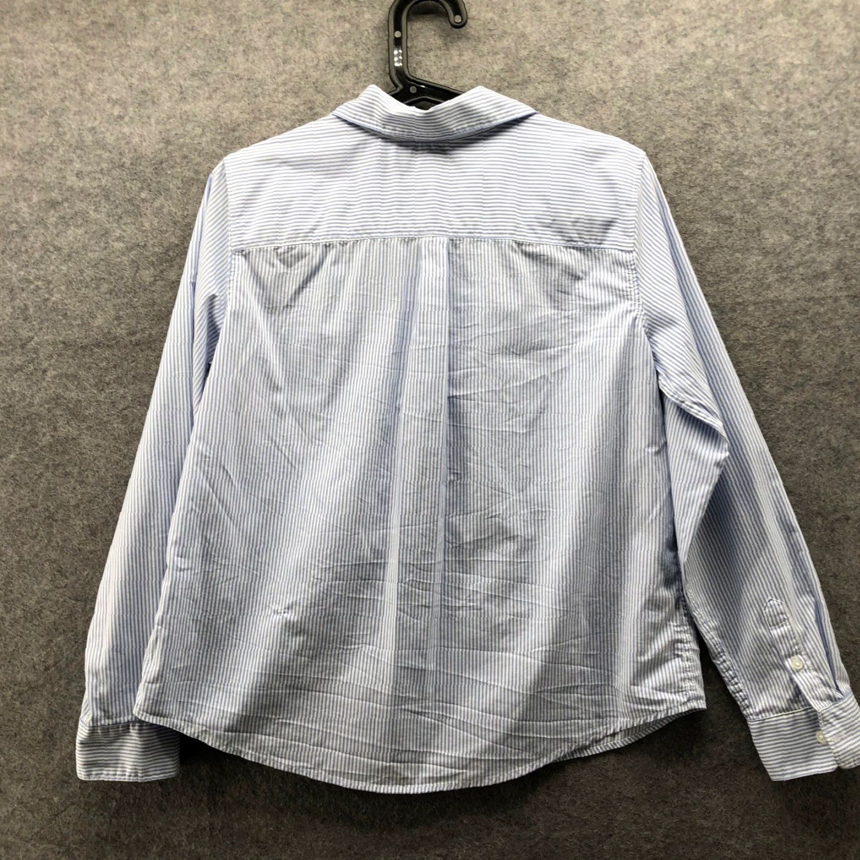 Banana Republic Banana Republic Quinn Boy Fit Shirt Womens S Blue Striped Long Sleeve Poplin Shirt Size S / US 4 / IT 40 - 2 Thumbnail