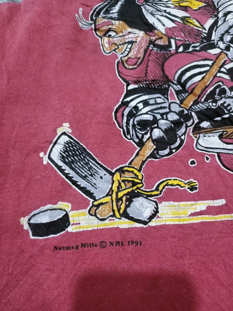 NHL Vintage 90's NHL Chicago Blackhawks Nutmeg shirt Size US M / EU 48-50 / 2 - 4 Thumbnail
