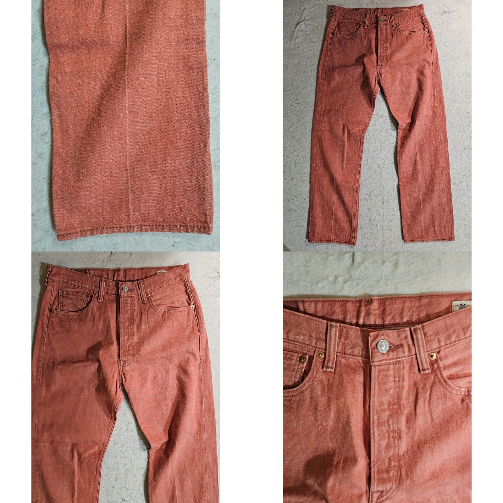 Levi's Levi's 501 Jeans Straight Leg Button Fly Salmon Mens Sz 34x32 Vintage 90s Retro Denim | Regular Fit | White Oak Cone | 5-Pocket | 501 Series Size US 34 / EU 50 - 8 Thumbnail