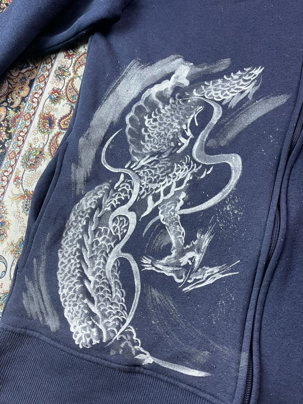Japanese Brand Juraku hoodies art of dragon Rare 📸 Size US L / EU 52-54 / 3 - 4 Thumbnail