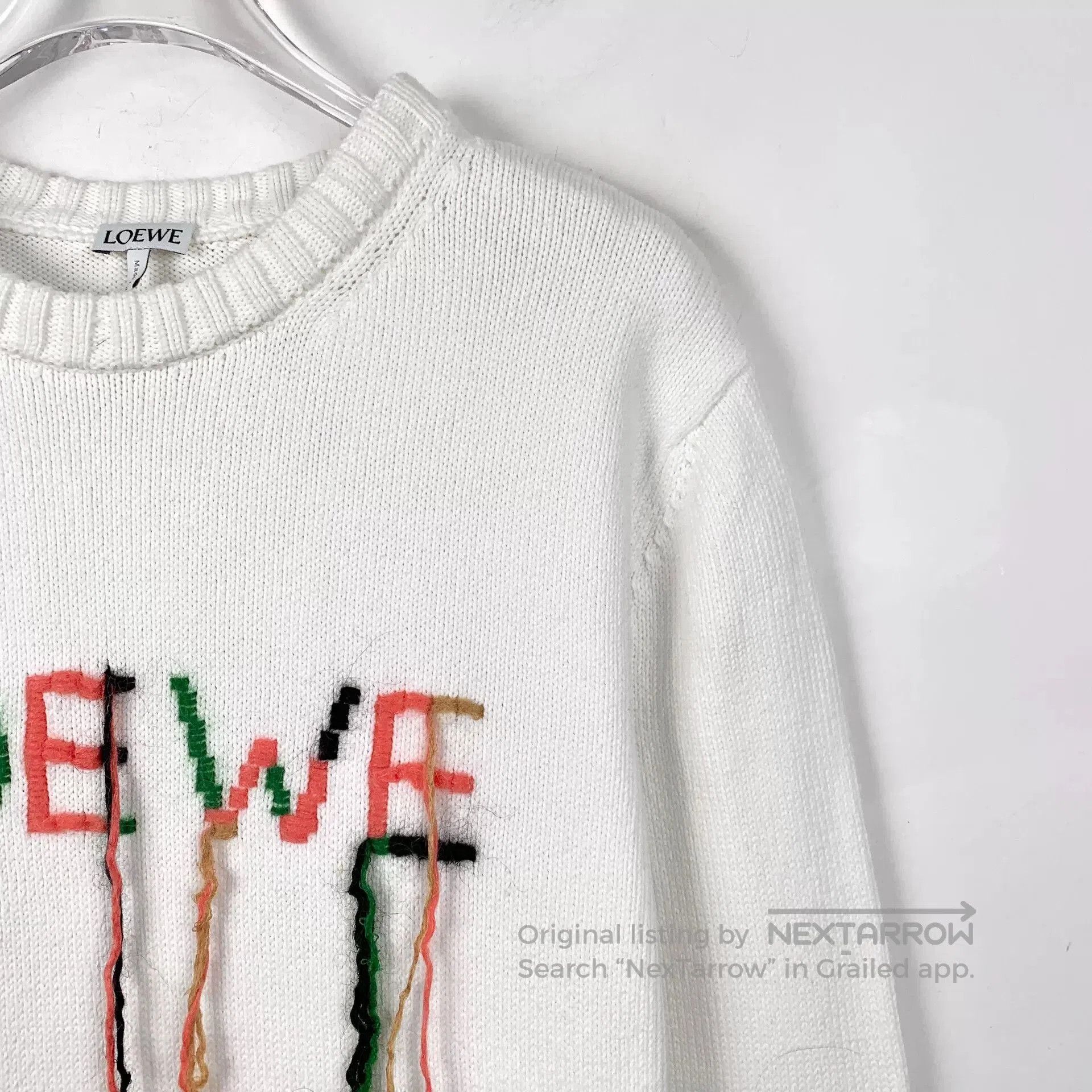 Loewe Loewe Logo Embroidered Cotton Crewneck Sweater. Size XS / US 0-2 / IT 36-38 - 3 Thumbnail