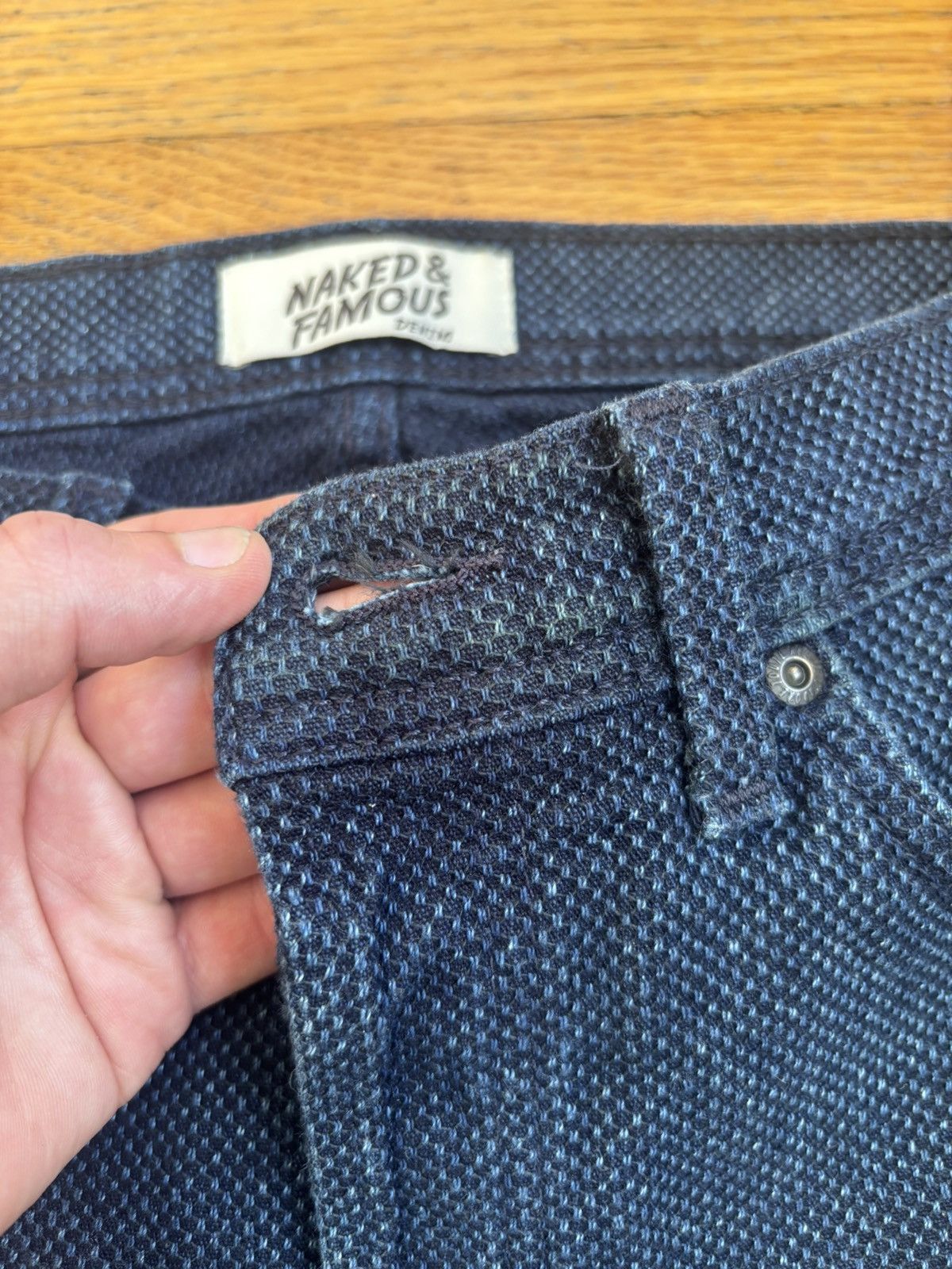 Naked & Famous Naked & Famous Japanese Indigo Kikko Denim Jeans Weird Guy Size US 31 - 8 Thumbnail