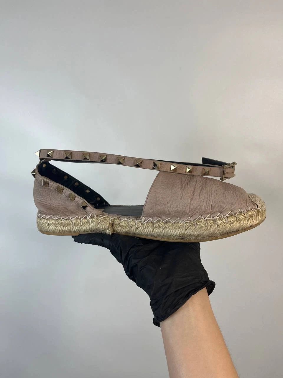 Valentino Valentino Leather Rockstud Espadrille Ankle Strap Flats 40 Size US 10 / IT 40 - 3 Thumbnail