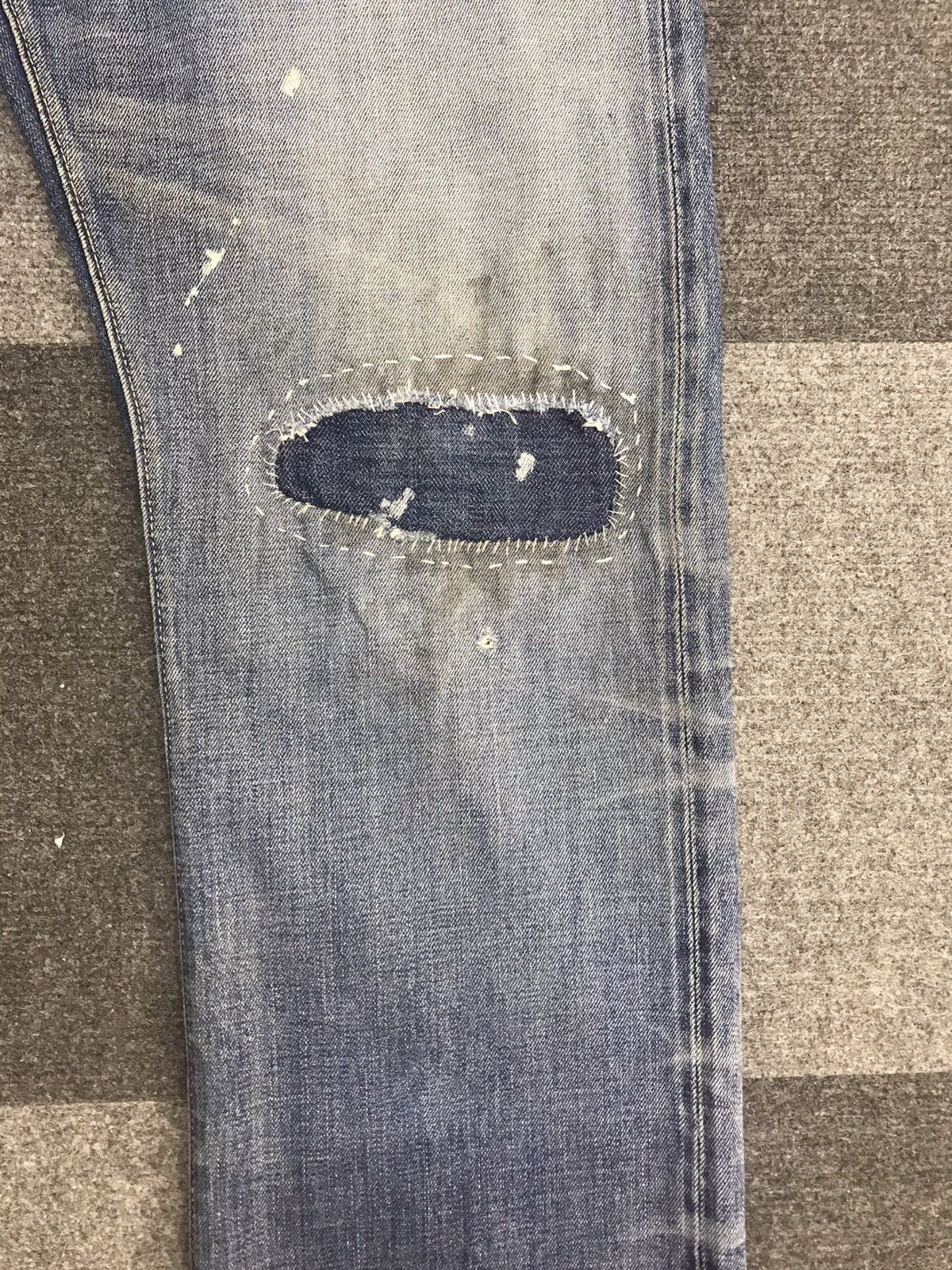 Japanese Brand fin&Sons Japan Distressed Redline Selvedge Jeans Size US 34 / EU 50 - 6 Thumbnail