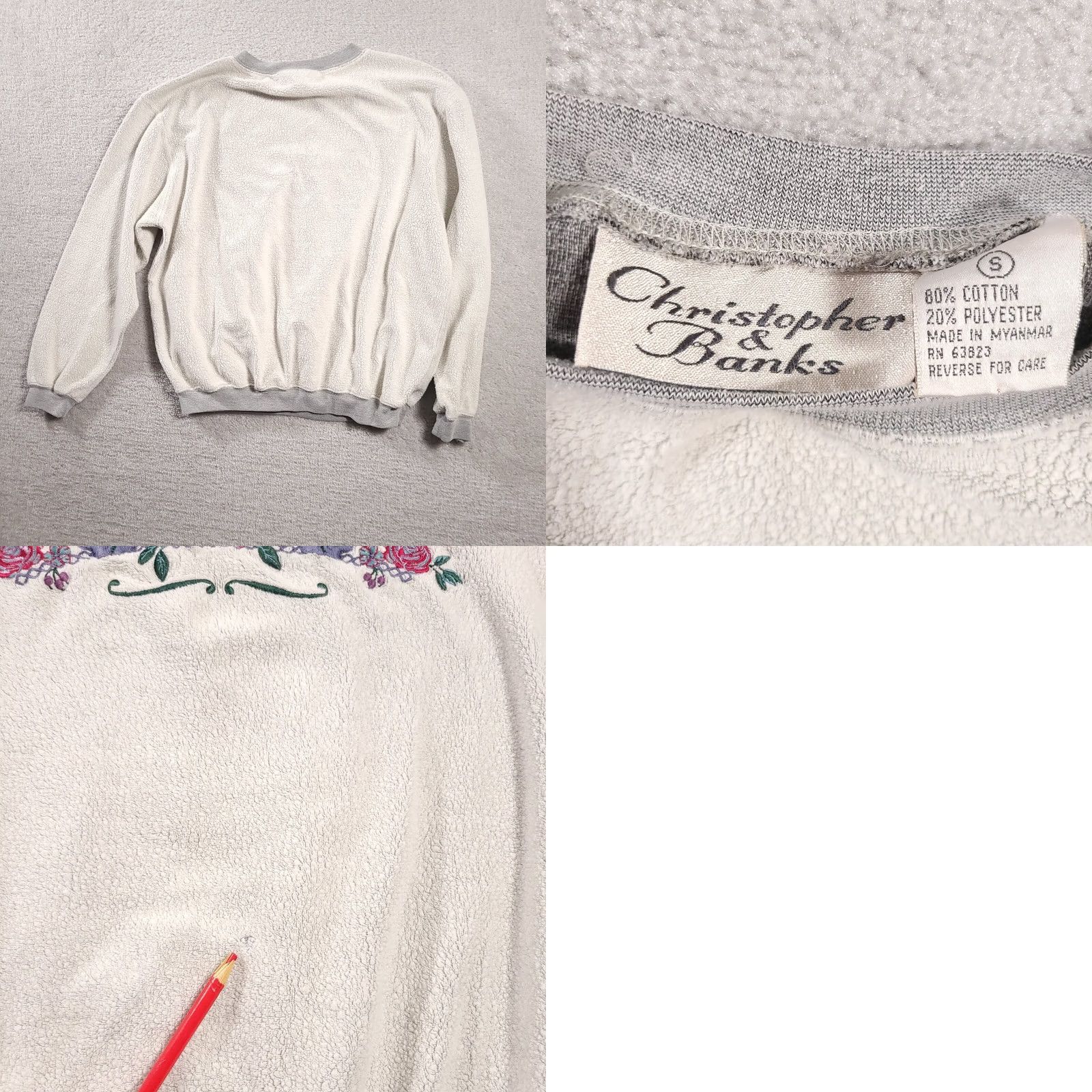 Vintage VINTAGE Christopher & Banks Shirt Womens Small Gray Crew Sweatshirt Floral See PHOTO 90s Men/Women? Size S / US 4 / IT 40 - 8 Thumbnail