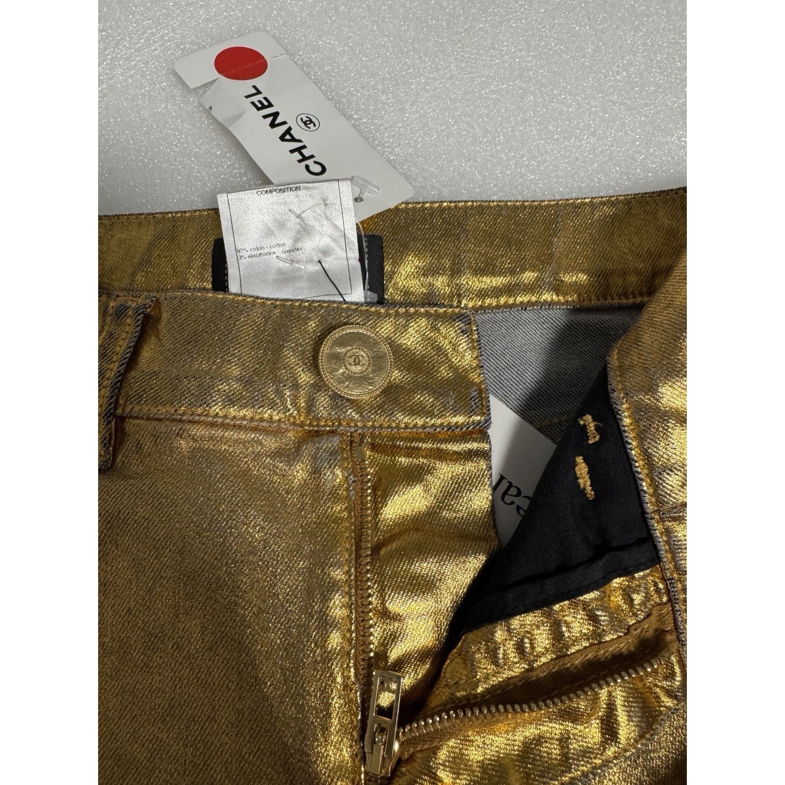 Chanel CHANEL NWT Gold Denim Djuns Size 34 $1450 Size 34" / US 12 / IT 48 - 9 Thumbnail