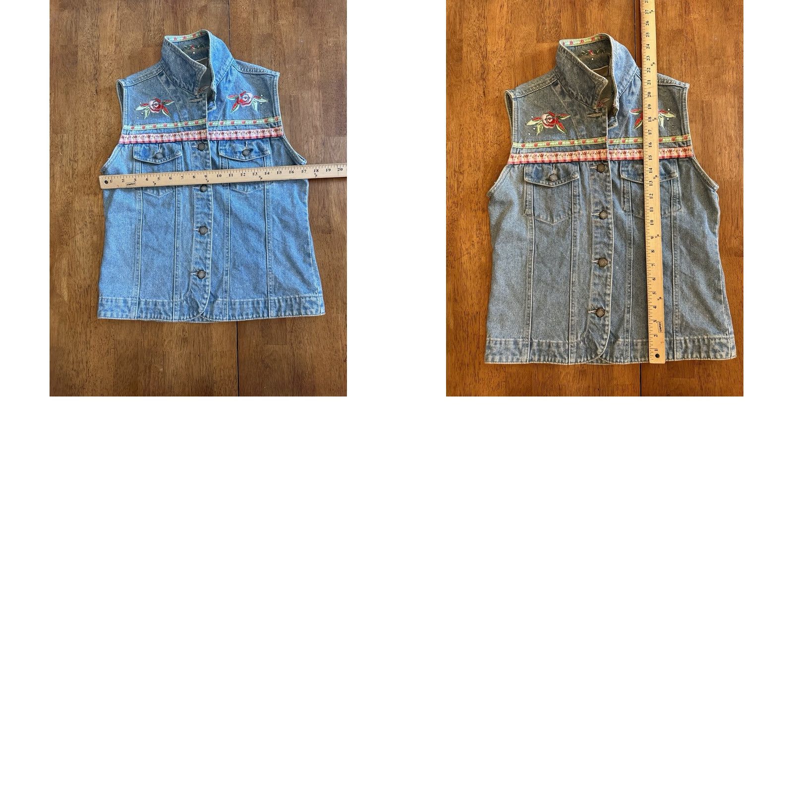 Bill Blass Bill Blass Denim Vest Women’s Small Floral Embroidered Size S / US 4 / IT 40 - 8 Thumbnail