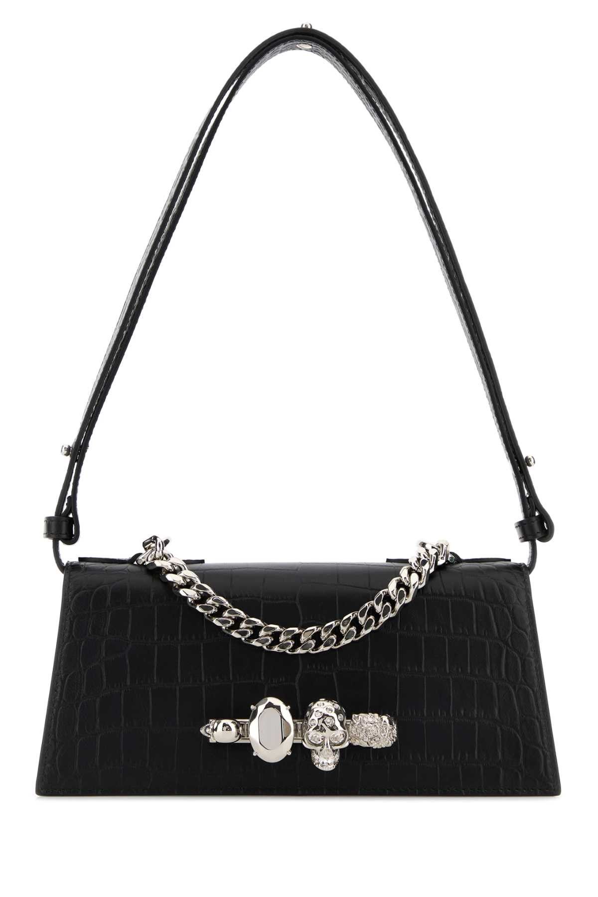Alexander McQueen Black Leather Mini Jewelled Shoulder Bag Size ONE SIZE - 1 Thumbnail
