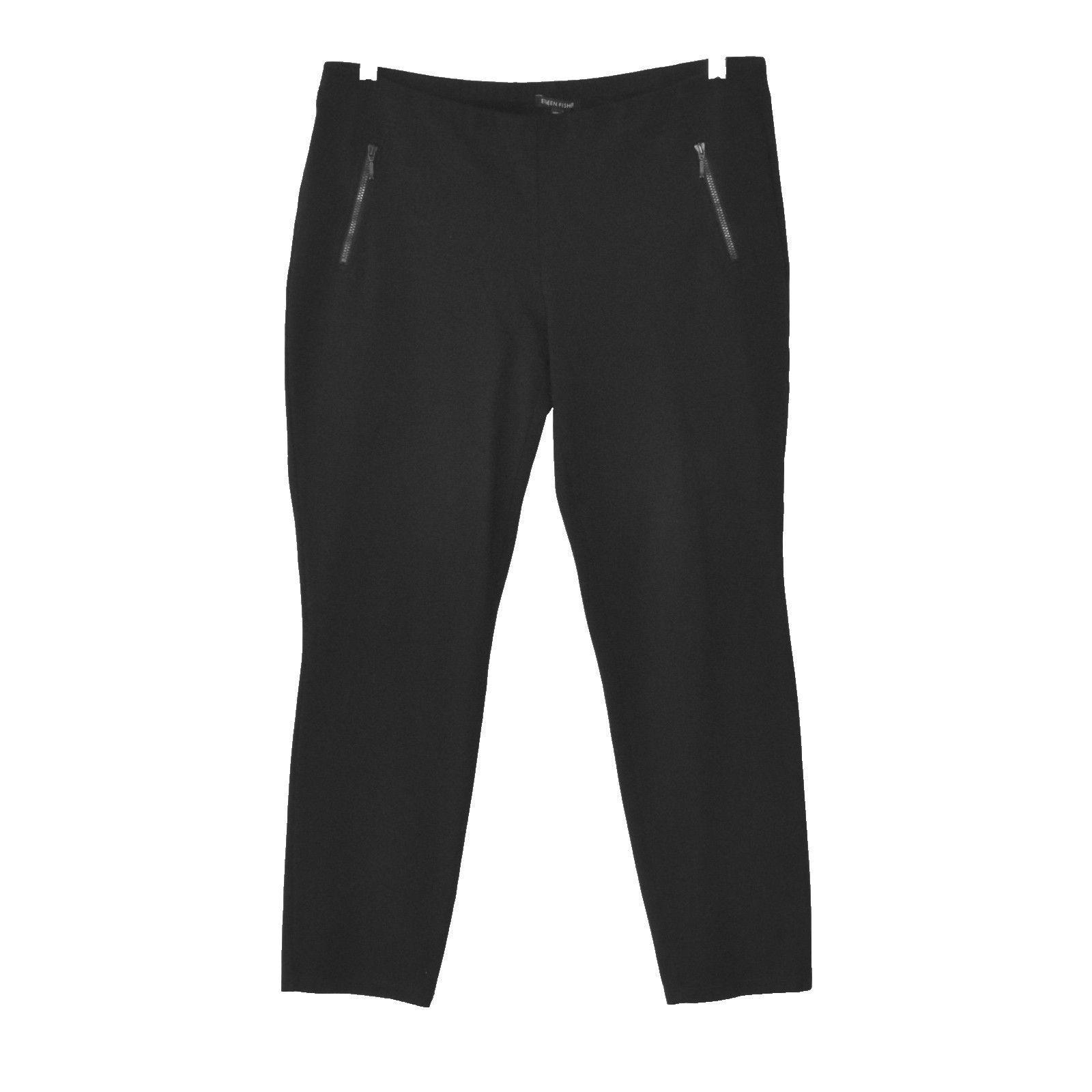 Eileen Fisher EILEEN FISHER Black Elastic Waist Zip Pockets Pants Size M Size 34" / US 12 / IT 48 - 1 Thumbnail