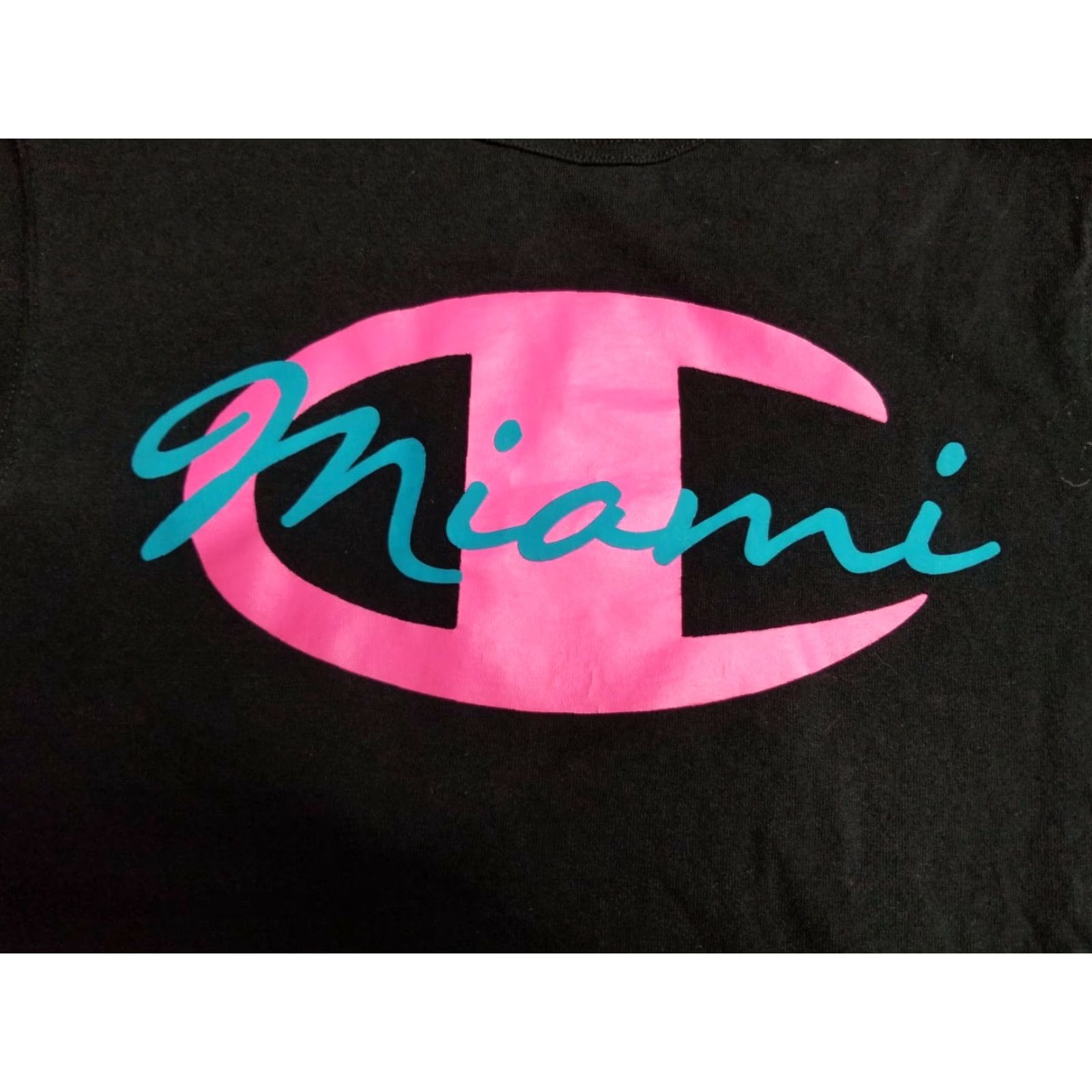 Champion Vintage Champion Miami T-Shirt Men Medium Black South Beach Miami Vice Big Logo 90s Size US M / EU 48-50 / 2 - 3 Thumbnail
