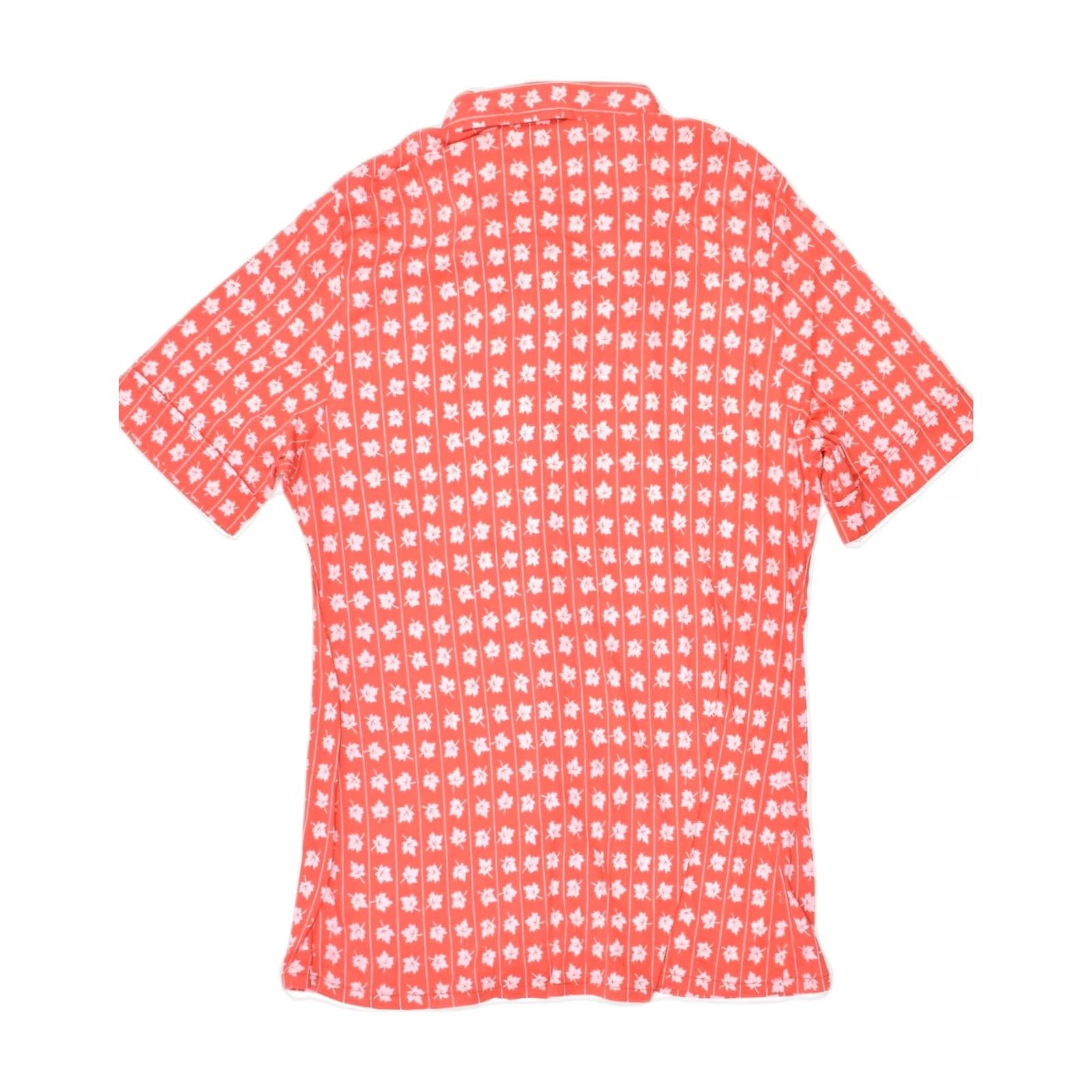 Vintage HAMMERLE Womens Shirt UK 12 Medium Red Floral Cotton Designer Size M / US 6-8 / IT 42-44 - 2 Thumbnail
