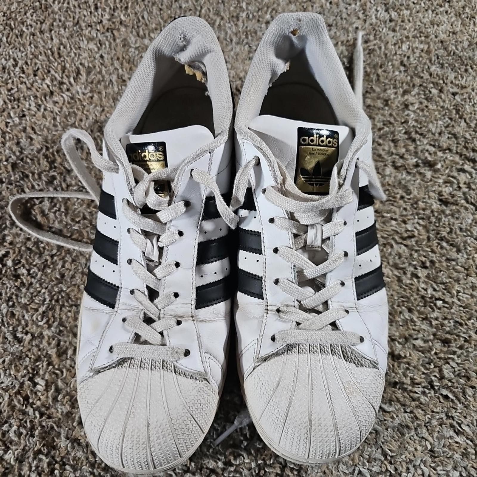 Adidas Adidas Superstar ART C77153 sz 11 White Black Stripe Clam Size US 11 / EU 44 - 4 Thumbnail
