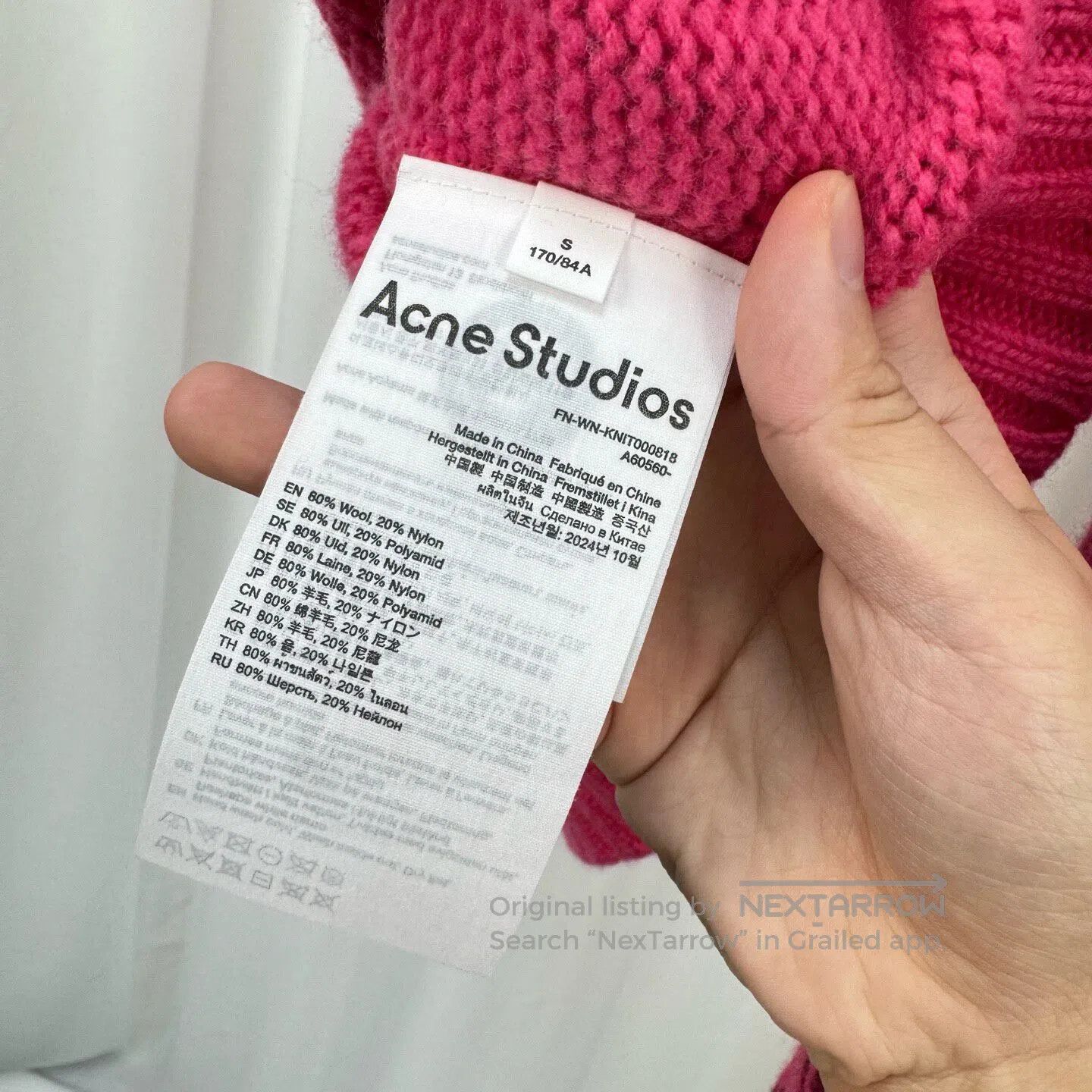 Acne Studios Acne Studios 25 New Arrival Pink Puppy Bow Knit Sweater| Size S / US 4 / IT 40 - 6 Thumbnail