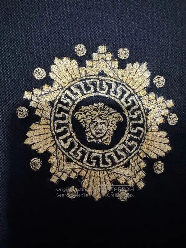 Versace Versace Black Cotton Embroidered Medusa Polo Shirt . Size US S / EU 44-46 / 1 - 3 Thumbnail
