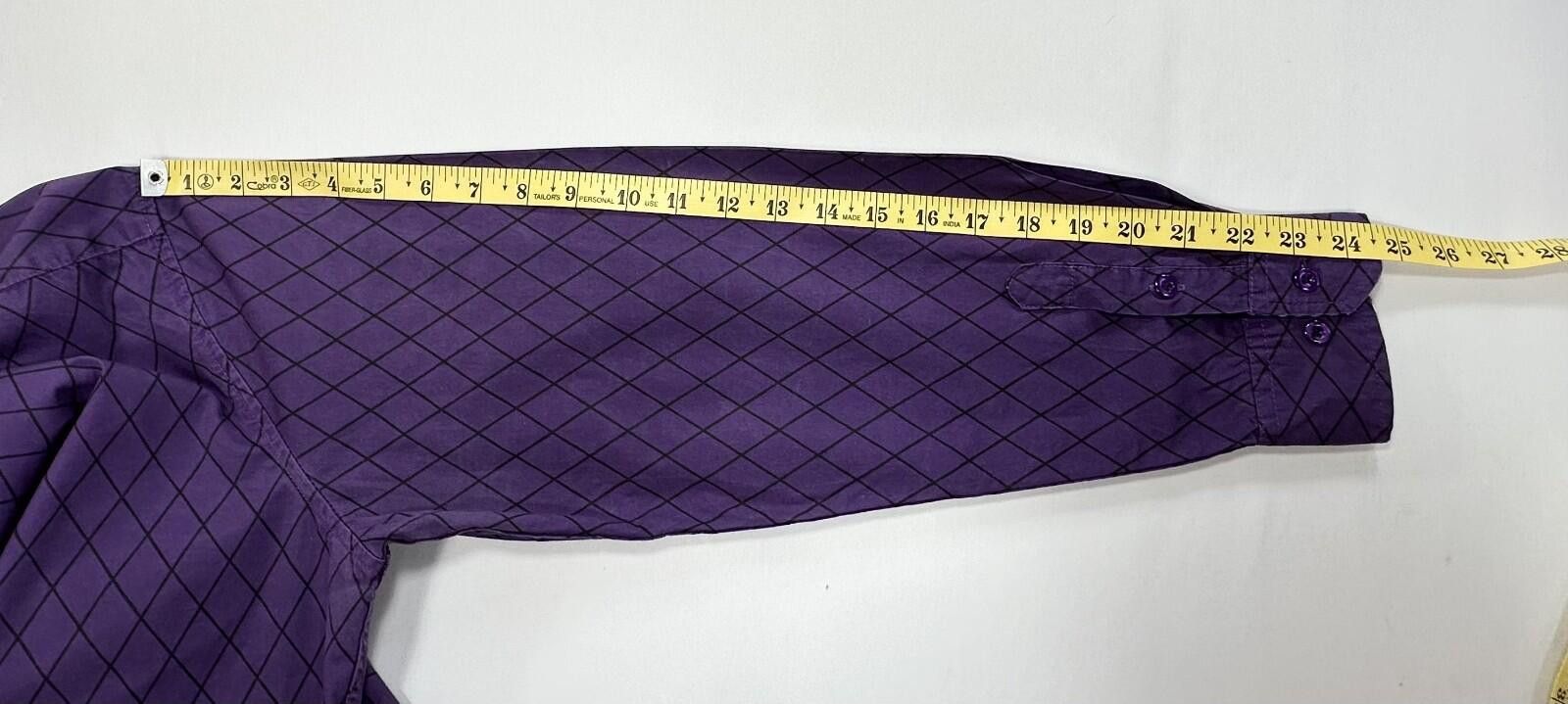 Other Coofandy Cotton/Poly Diamond Check Button Up Purple Mens L Size US L / EU 52-54 / 3 - 5 Thumbnail