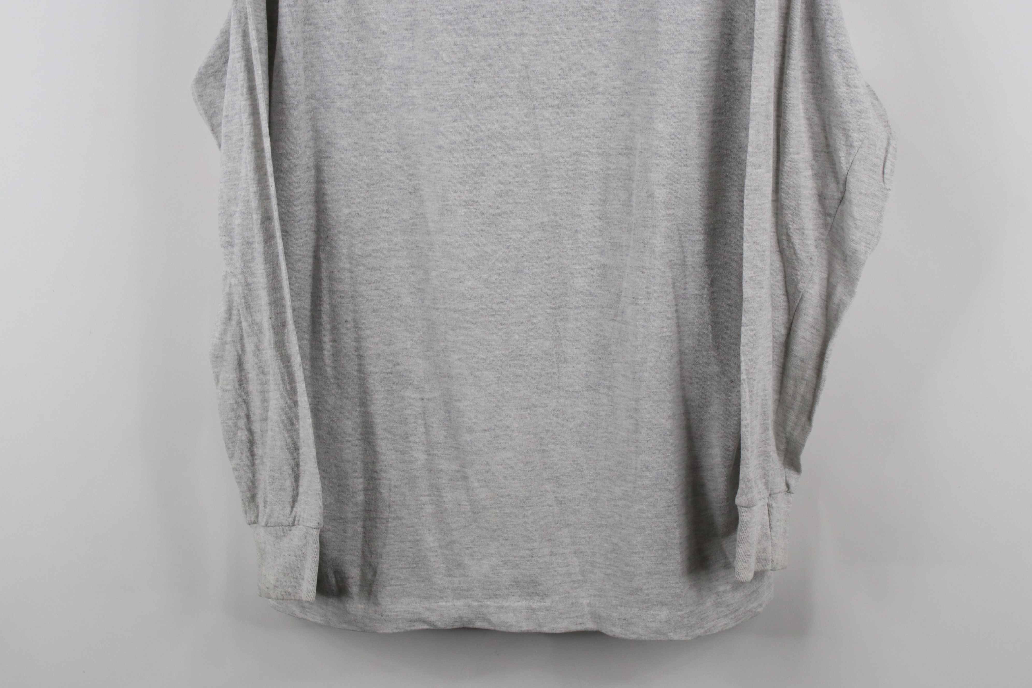 Vintage Vintage 80s 90s Streetwear Thin Long Sleeve T-Shirt Gray USA Size US L / EU 52-54 / 3 - 3 Thumbnail
