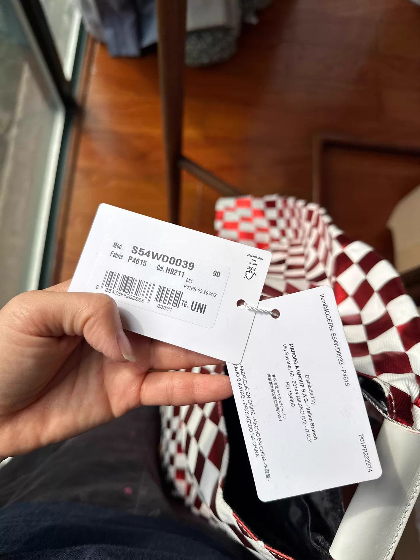 MM6 MM6 Maison Margiela Classic Red White Check Foldable Bag Size ONE SIZE - 5 Thumbnail