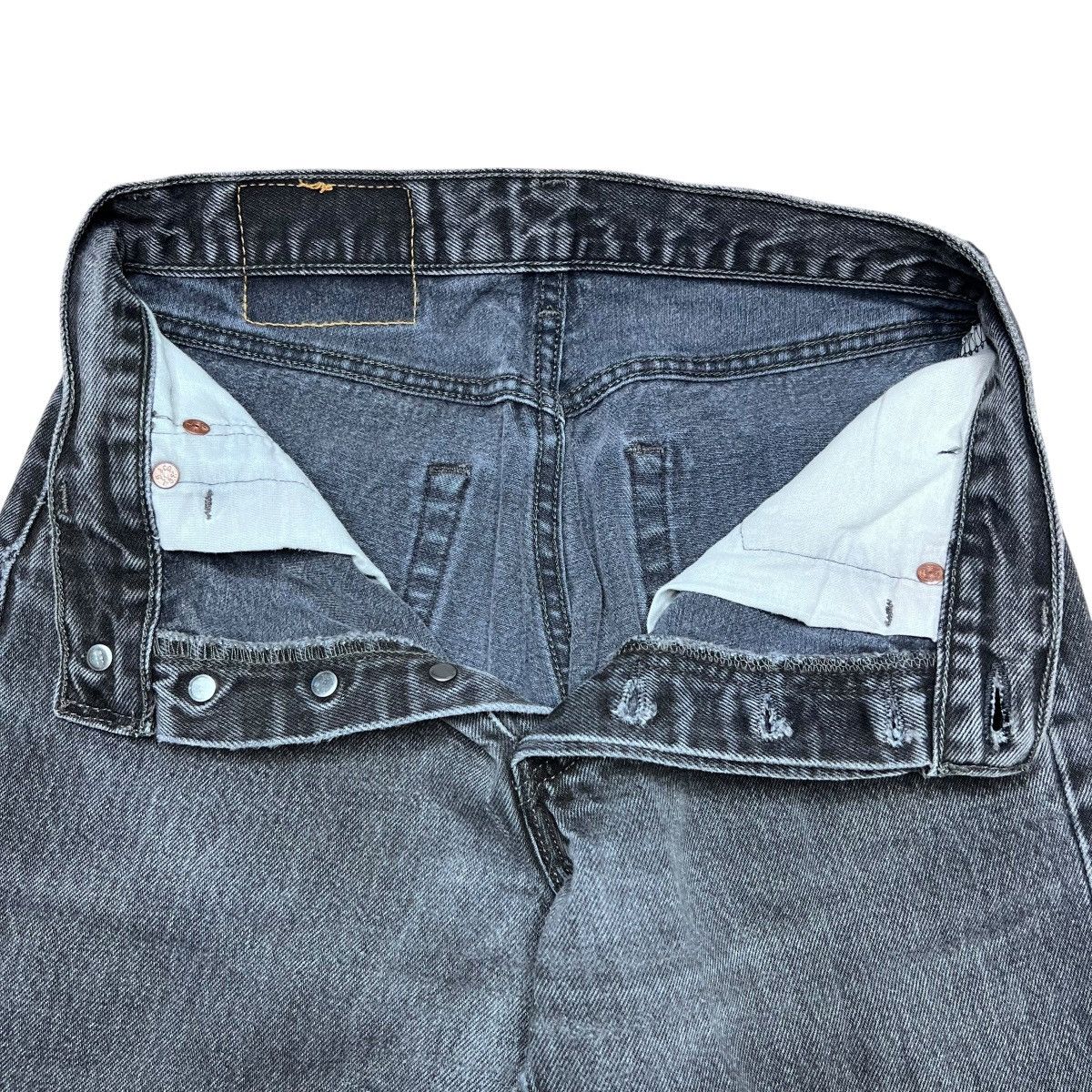 Levi's 1990s Levi’s 501 Button Fly Made In USA Black Denim Jeans Size US 26 / EU 42 - 4 Thumbnail