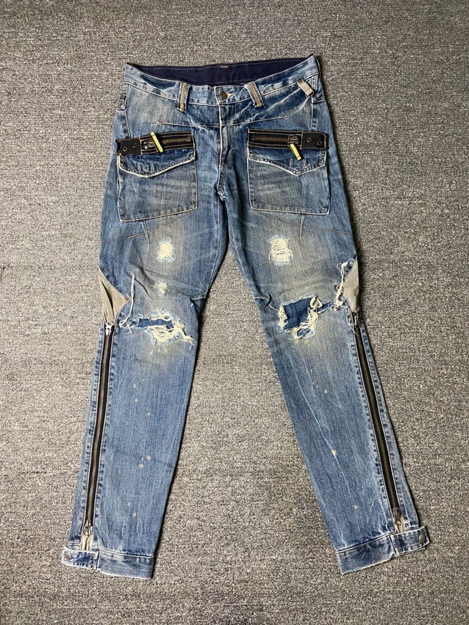 PPFM 🔥 PPFM Bondage Multi-zipper Denim Jeans 🔥 (136) Size US 32 / EU 48 - 1 Thumbnail