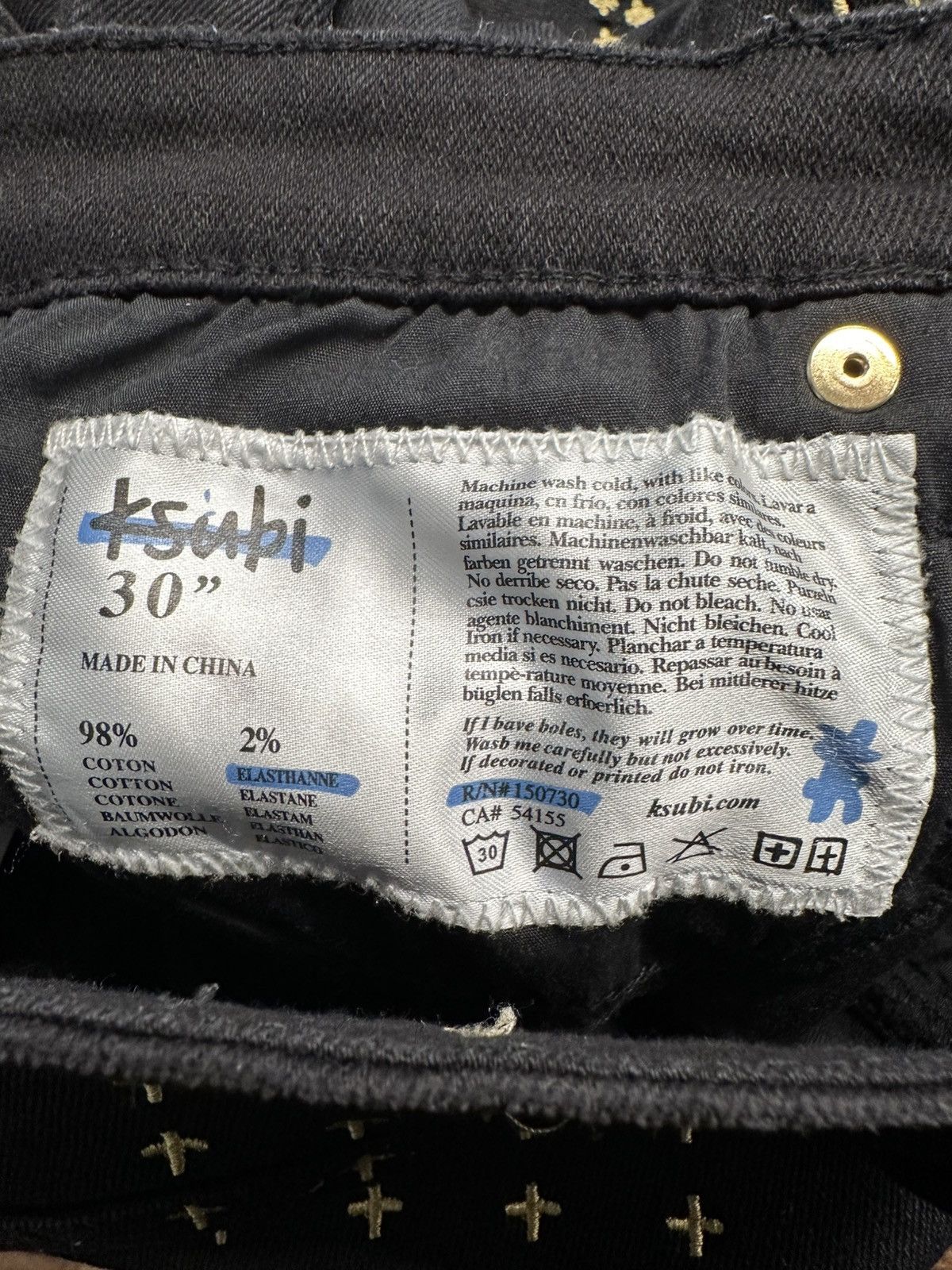 Ksubi Ksubi Gold Spellout Black Denim Jeans Size 30 Size US 30 / EU 46 - 5 Thumbnail
