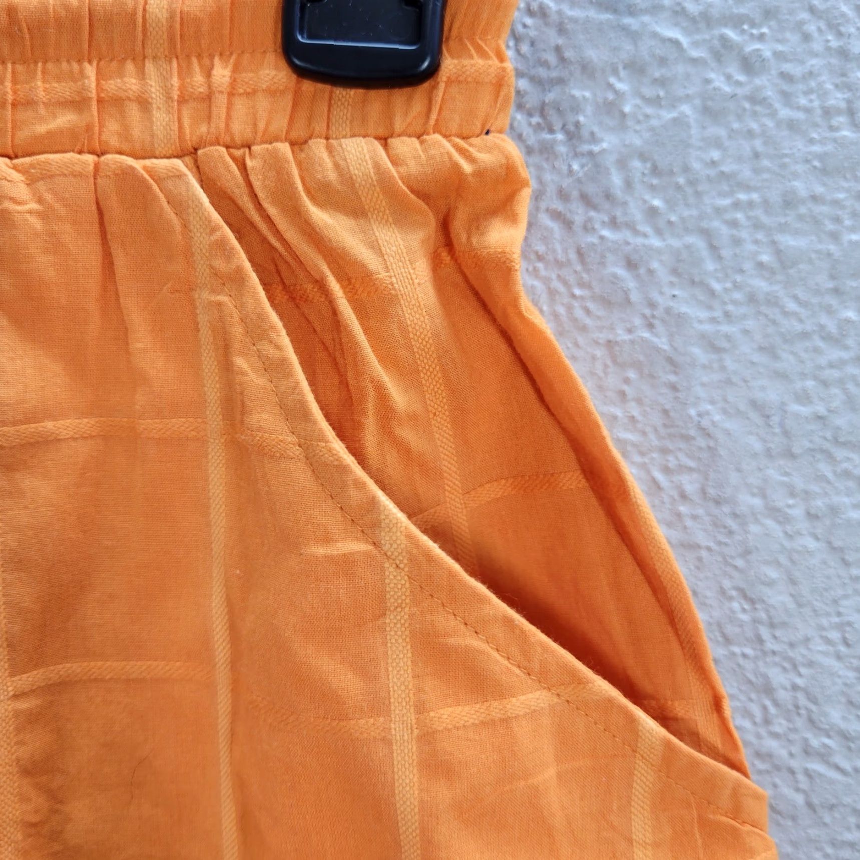 Vintage VINTAGE Never a wallflower Orange Plaid Mini Skirt Cotton XS NWT Women’s Short with Pockets Elastic Waist Drawstring Sz XS Womens Size 26" / US 2 / IT 38 - 5 Thumbnail