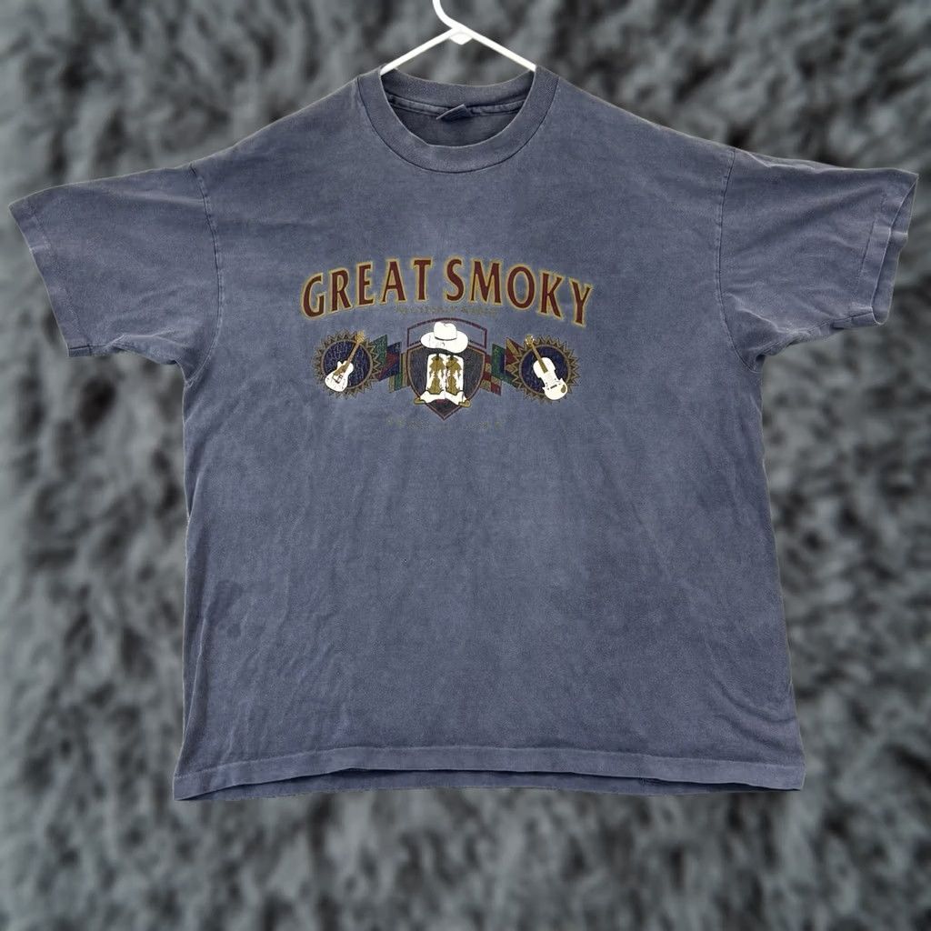 Anvil Vintage Great Smoky Mountain Shirt Mens XL Blue Short Sleeve 90s Nature Outdoor Size US XL / EU 56 / 4 - 1 Thumbnail