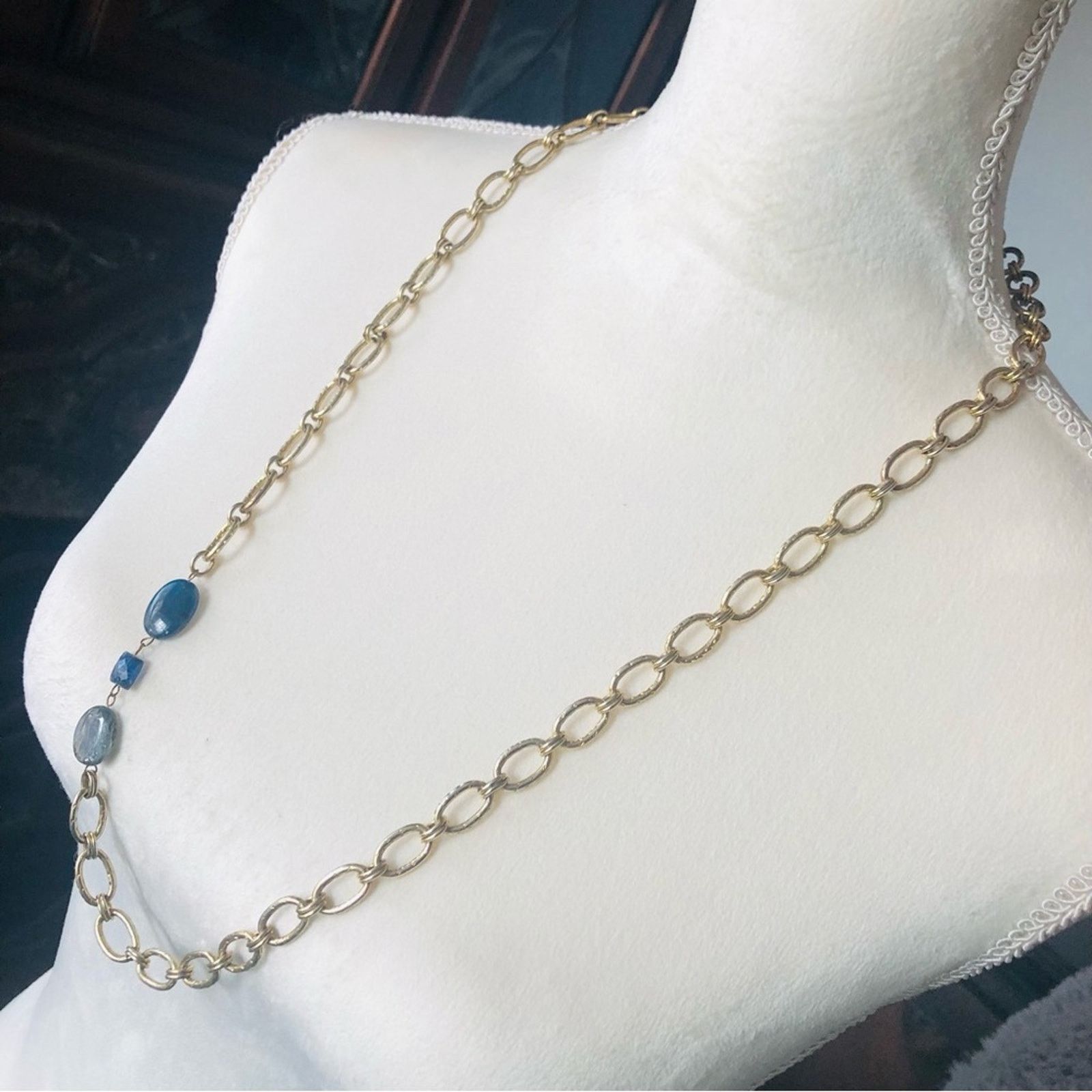 Handmade Handcrafted recycled material sodalite accent necklace Size ONE SIZE - 4 Thumbnail