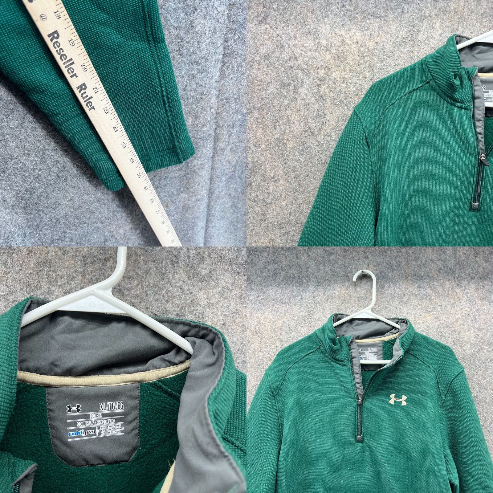 Under Armour Under Armour Sweater Men XL Green Fleece Lined High Neck Pullover Winter All Seasons Regular Size Type Regular Size US XL / EU 56 / 4 - 8 Thumbnail