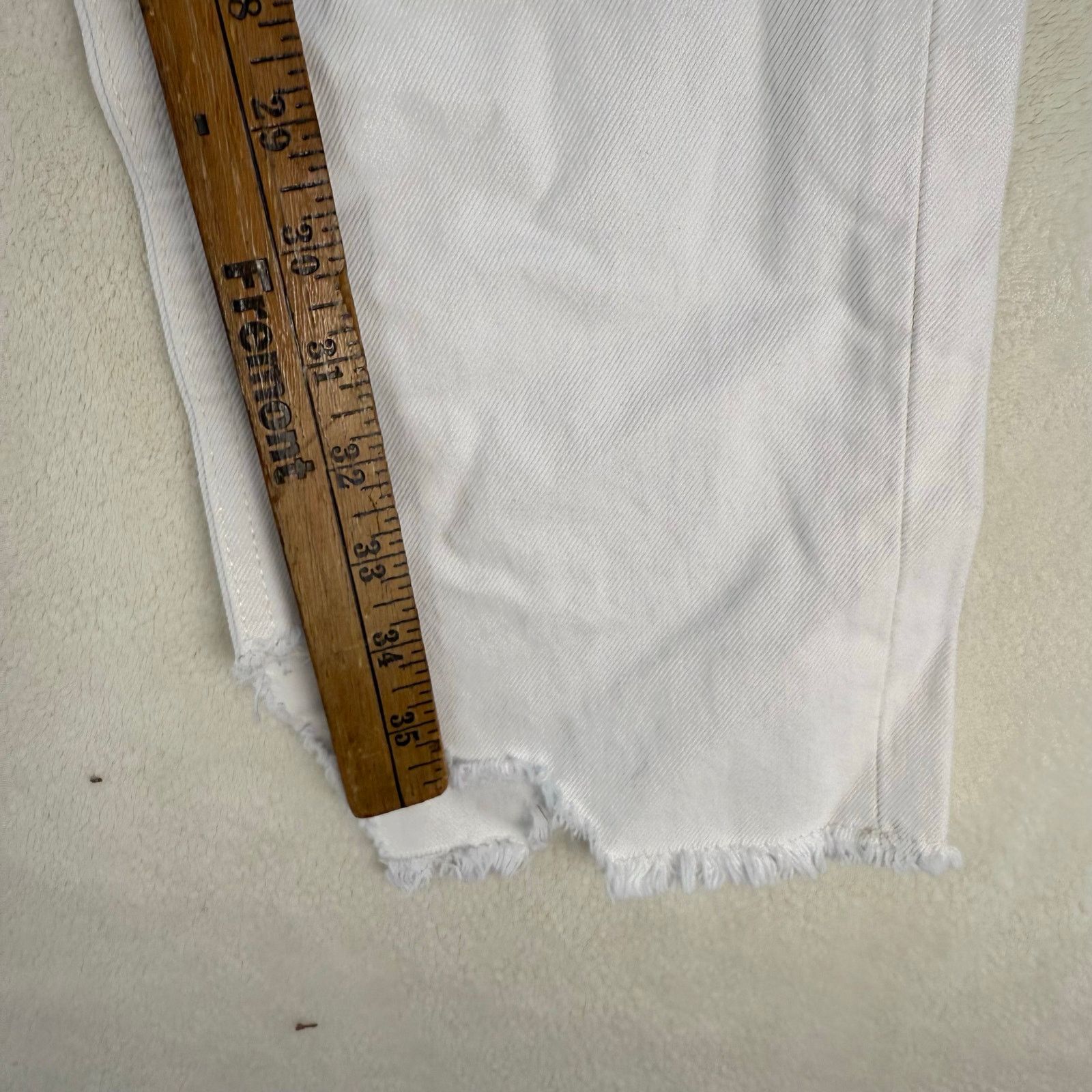 Free People FREE PEOPLE WOMEN'S 25 TAPERED BAGGY BOYFRIEND CHALK WHITE Size 25" / US 0 / IT 36 - 5 Thumbnail