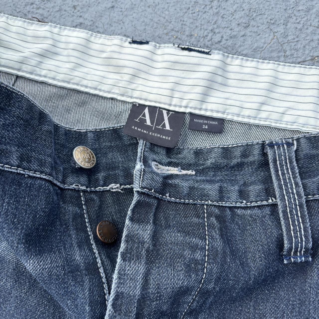 Armani Exchange Early 2000s Y2K Armani Exchange Distressed Blue Jeans Size US 34 / EU 50 - 6 Thumbnail
