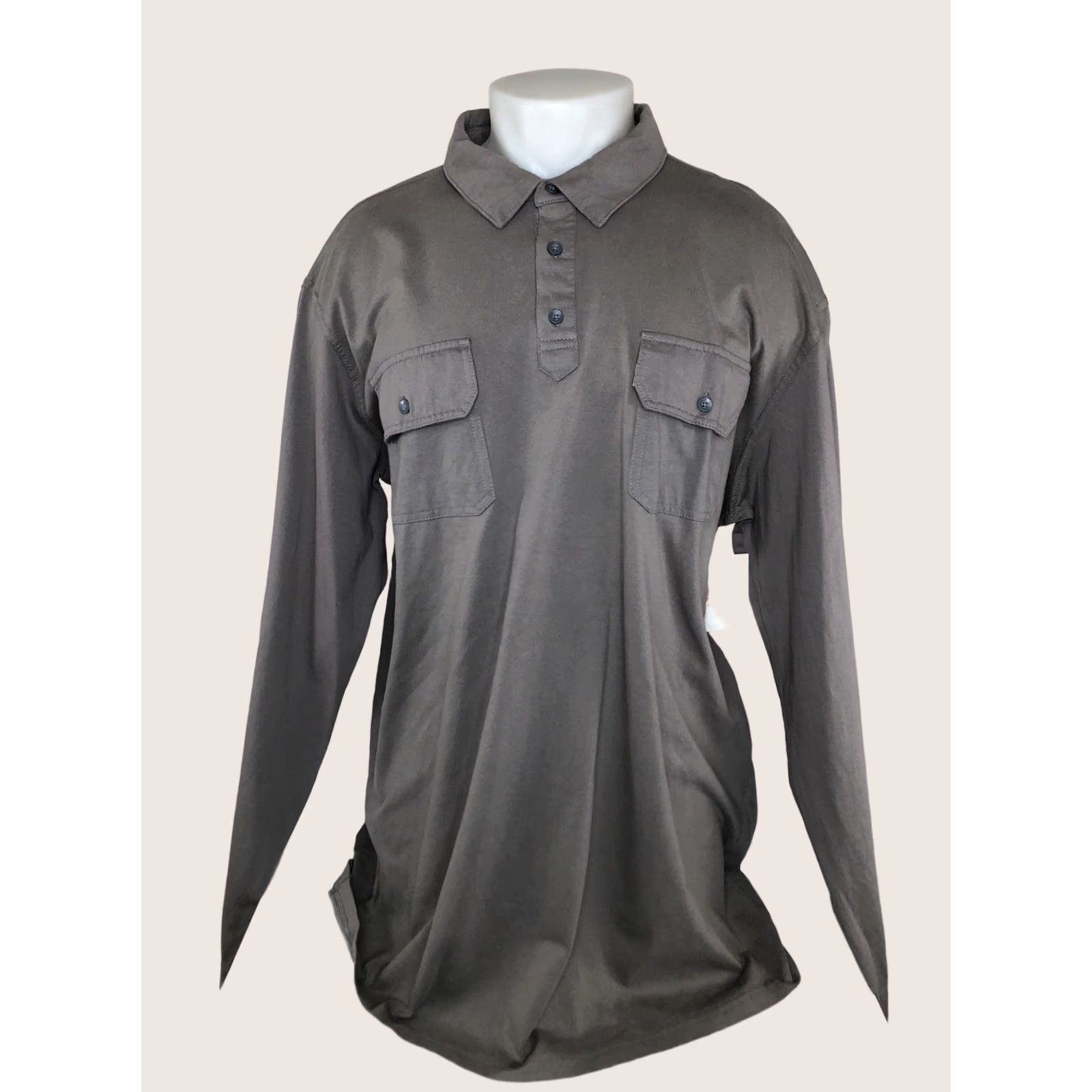 Levi's LEVI STRAUSS NEW w TAG Mens 3XL Button-Up Polo Safari Shirt Long Sleeve Grayish Brown Size US XXL / EU 58 / 5 - 1 Thumbnail