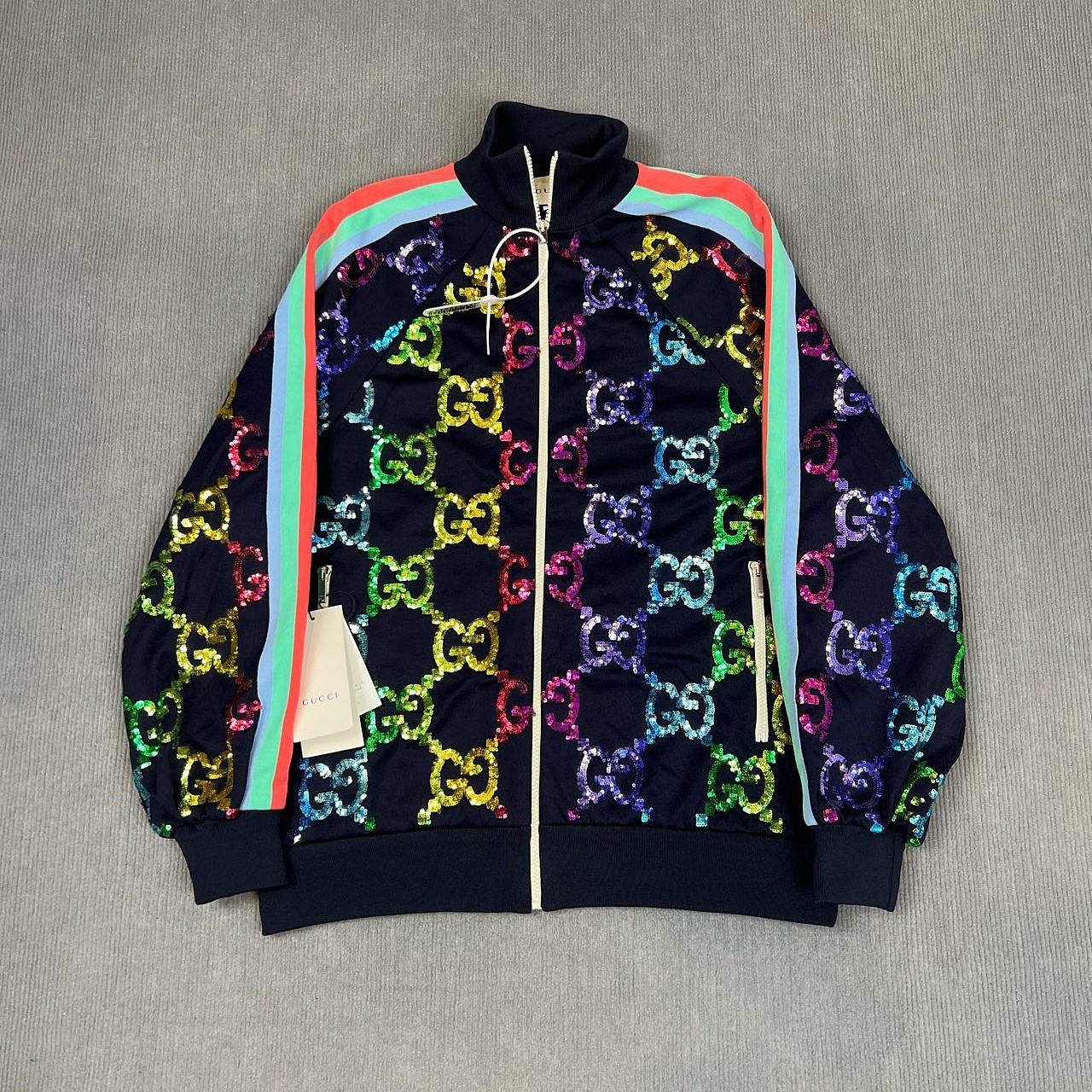 Gucci Gucci Sequined GG Tech Jersey Jacket Size XS Size XS / US 0-2 / IT 36-38 - 1 Thumbnail