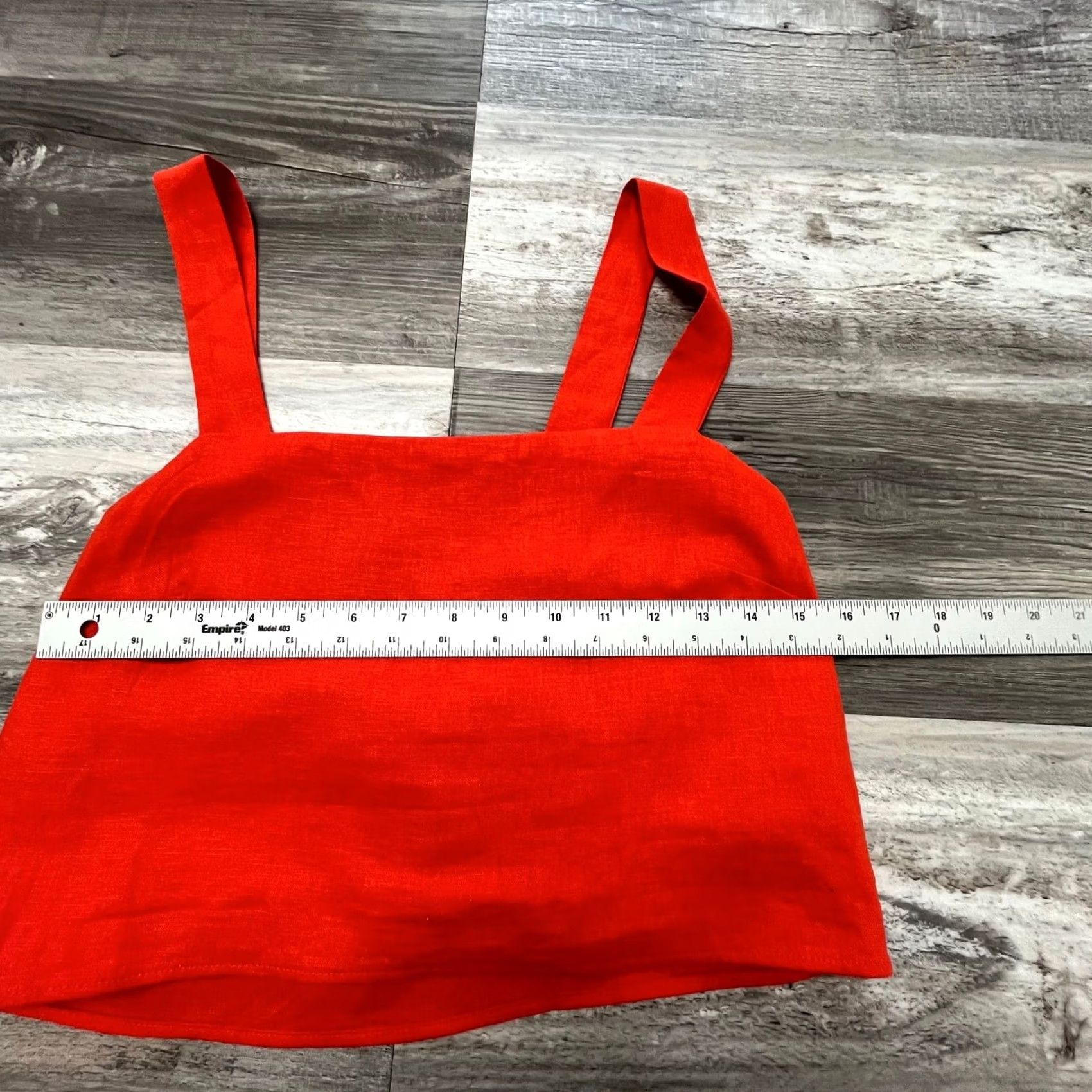 Rachel Zoe VINTAGE? No. NWT Rachel Zoe Red Womens Small Button Wide Strap Linen Summer Cruise Crop Top Size S / US 4 / IT 40 - 6 Thumbnail