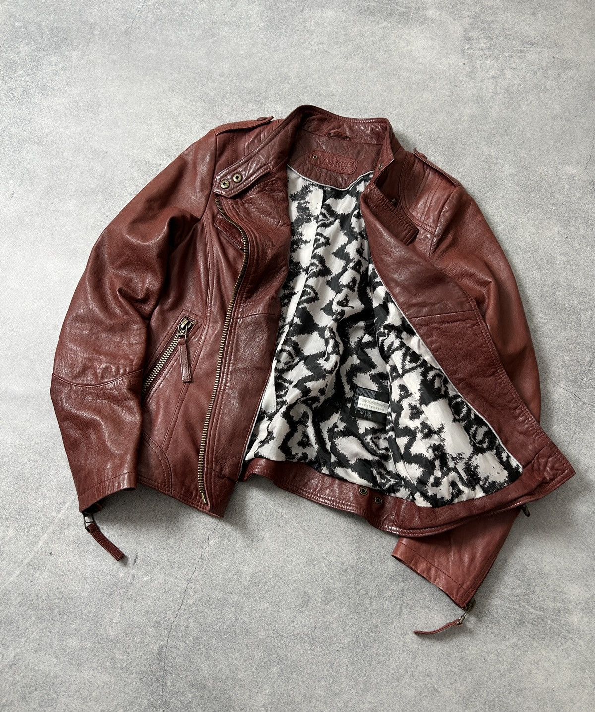Japanese Brand Vintage Red Leather jacket women’s biker jacket Size S / US 4 / IT 40 - 2 Thumbnail