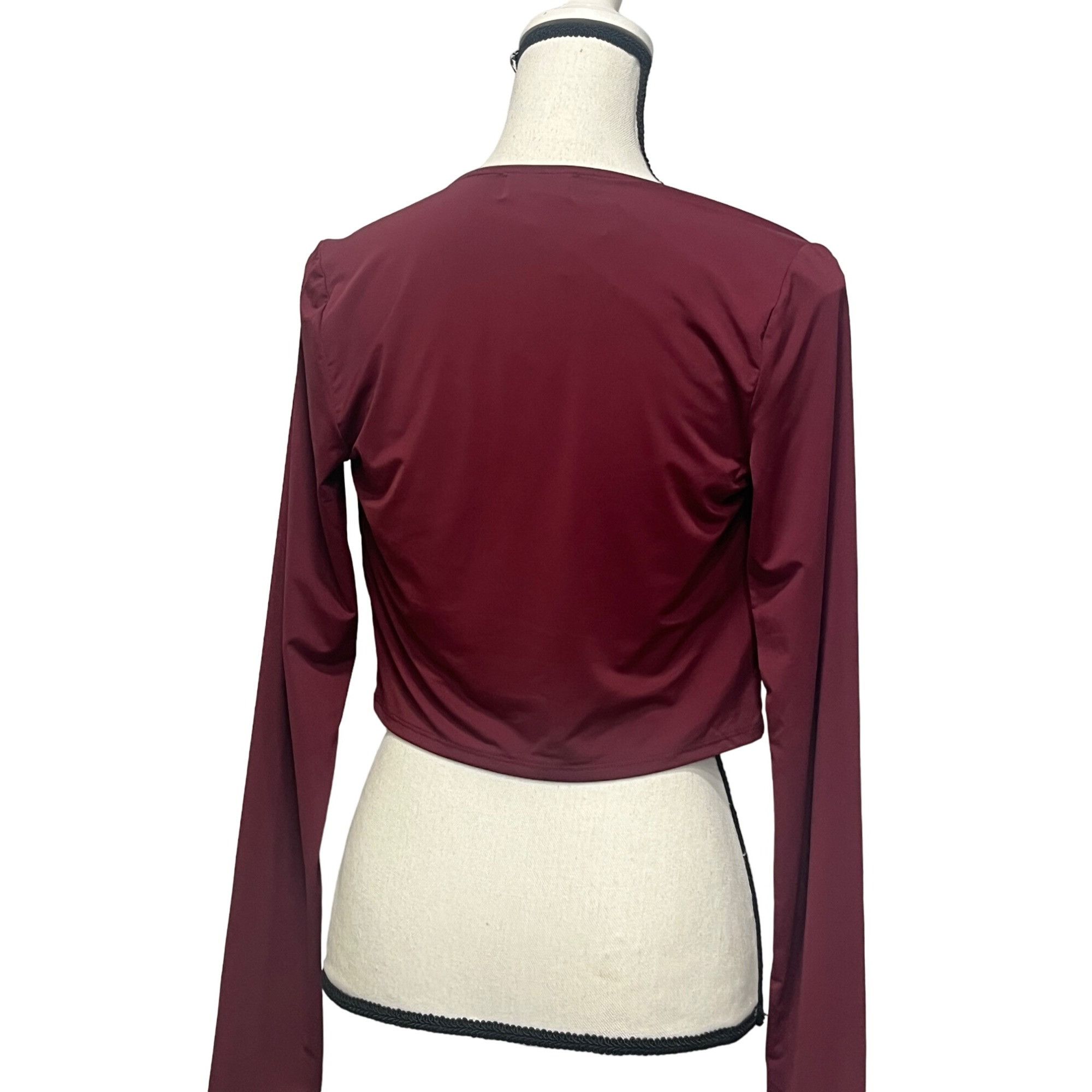Other Open Edit Cowl Neck Long Sleeve Crop Top, Burgundy London, S Size S / US 4 / IT 40 - 4 Thumbnail