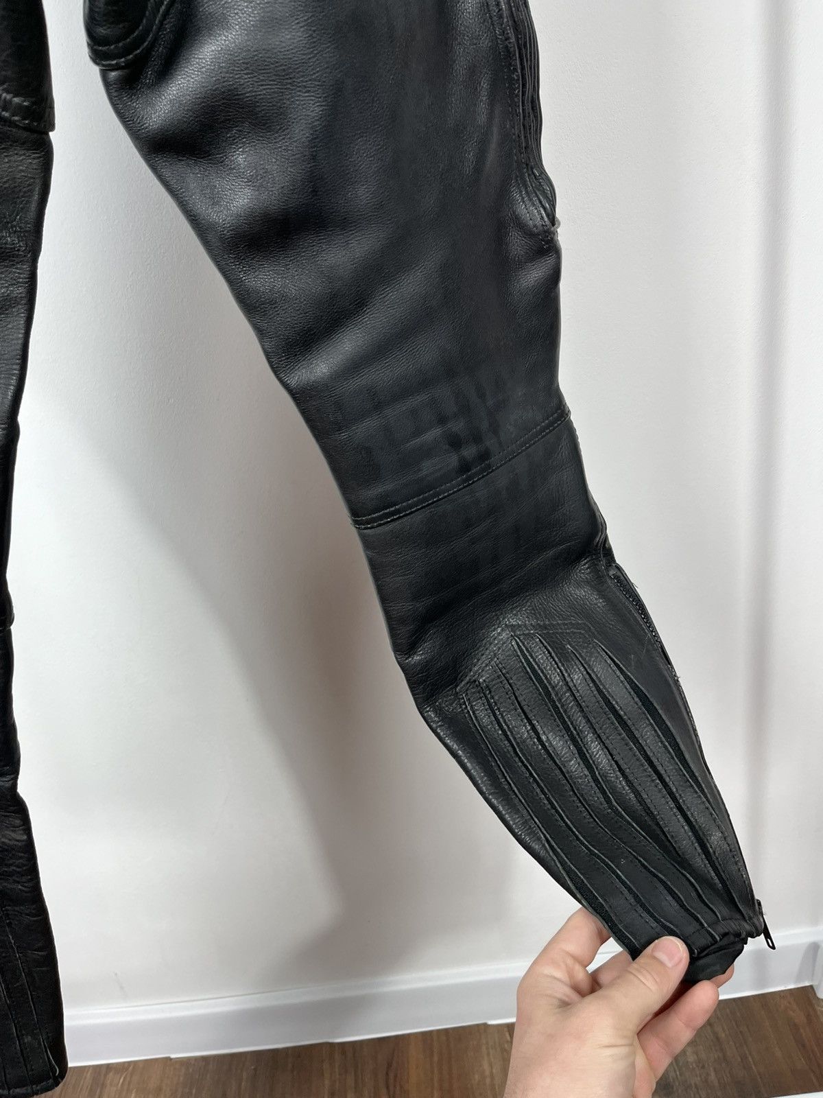 Leather Black Leather Motorcycle Pants Biker Riding Moto Pants Size US 28 / EU 44 - 14 Thumbnail
