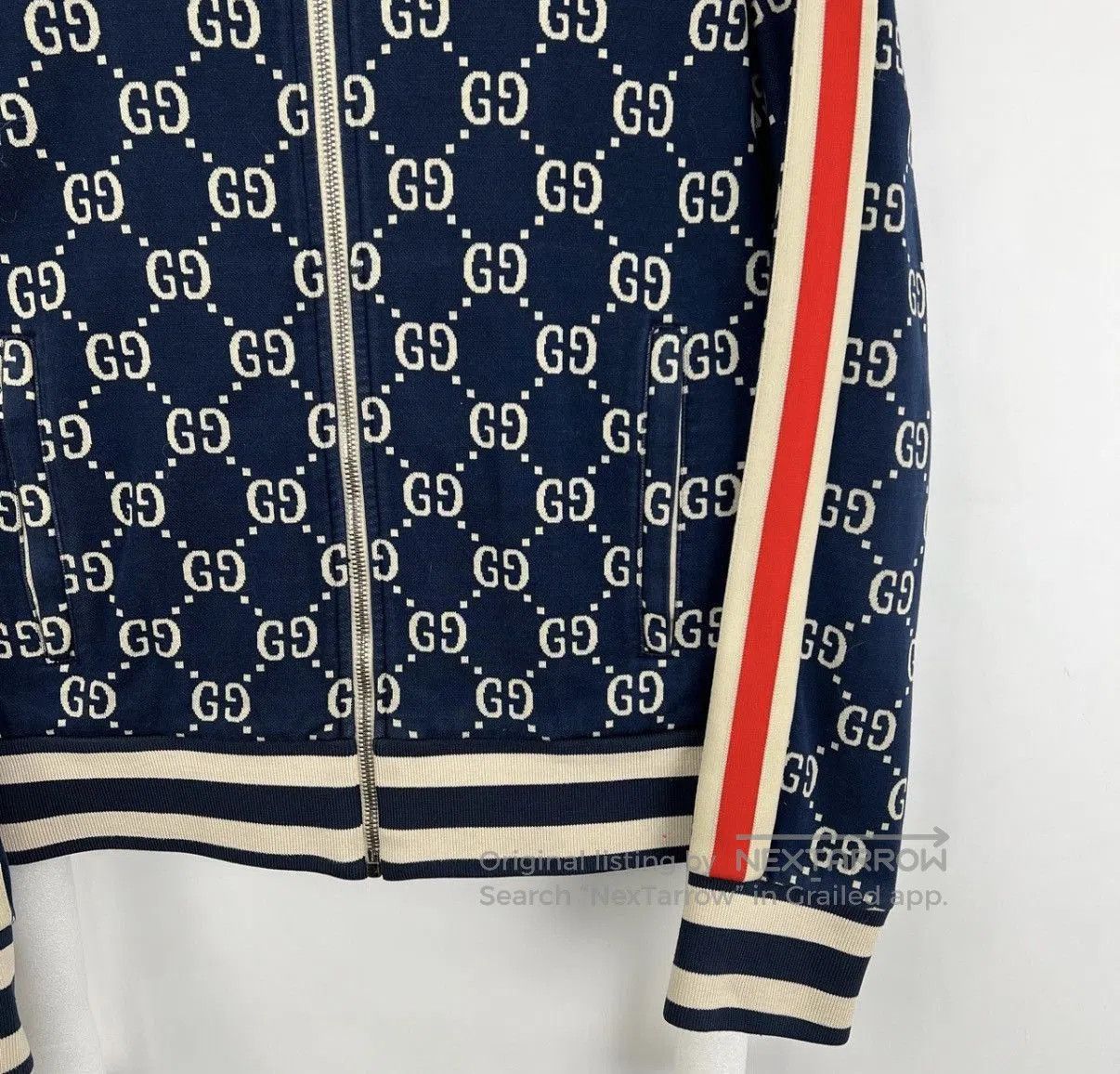 Gucci Blue GG Pattern Zip-Up Jacket Size S. Size US S / EU 44-46 / 1 - 4 Thumbnail