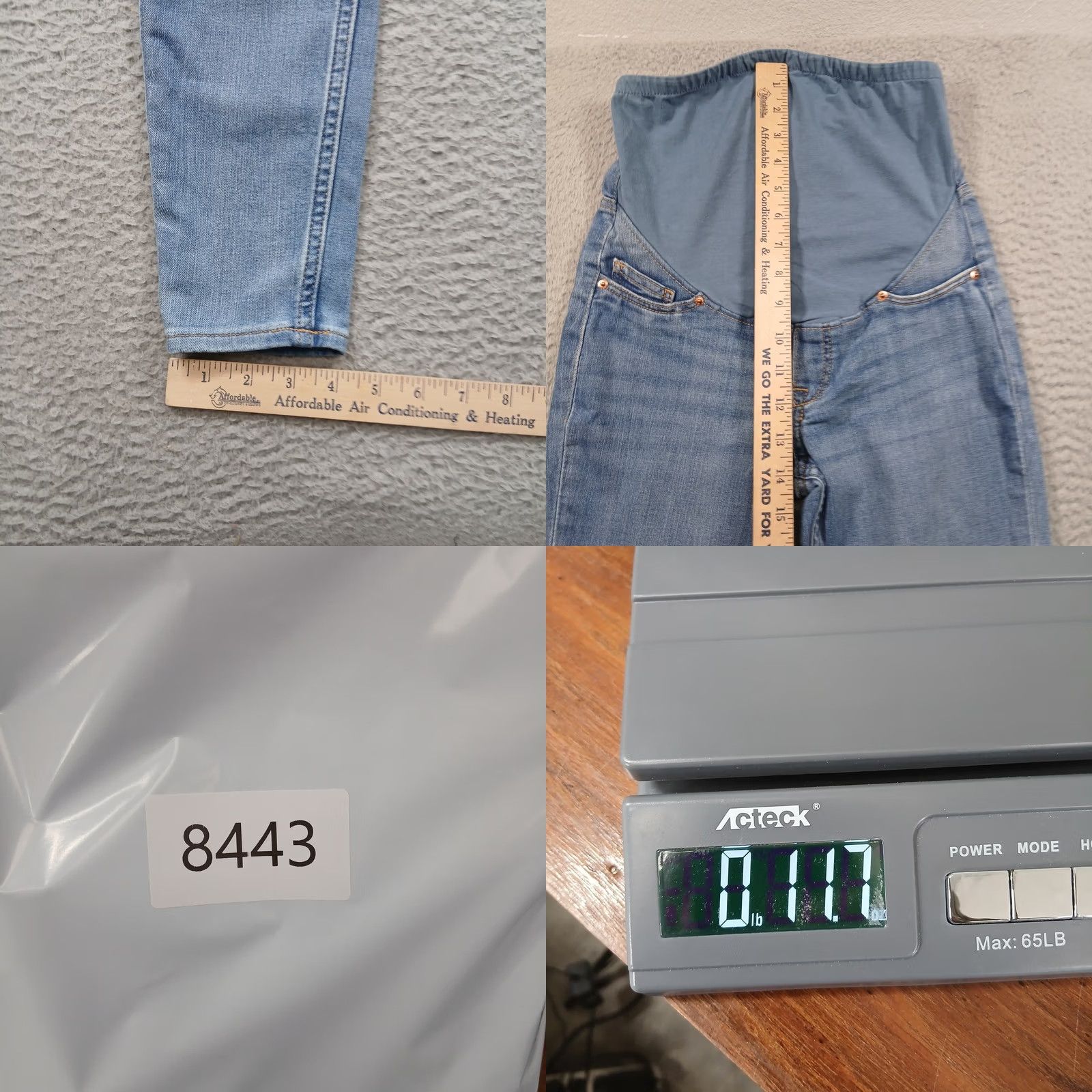 H&M H&M Mama Maternity Super Skinny Jeans XS Blue Light Wash Over Belly EUC Size 26" / US 2 / IT 38 - 9 Thumbnail