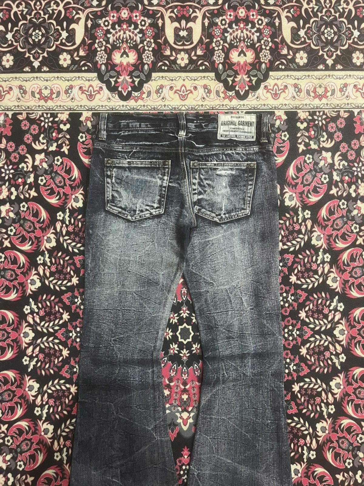 If Six Was Nine Vintage Japanese Brand Y2K Low Rise Grunge Frayed Flare Jean Size 28" / US 6 / IT 42 - 6 Thumbnail