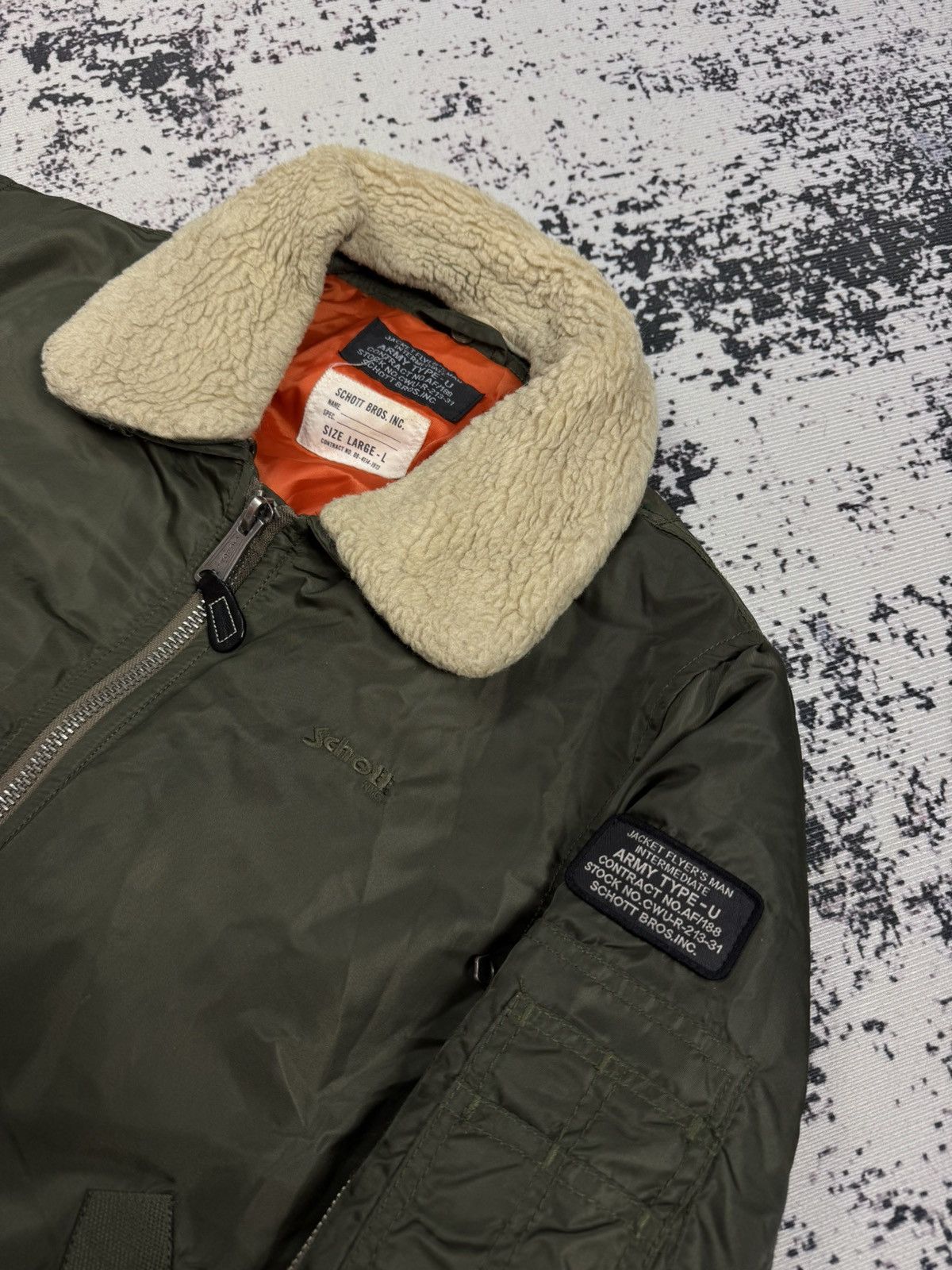 Schott Schott Puffer Jacket Bomber sherpa L green Size US L / EU 52-54 / 3 - 3 Thumbnail