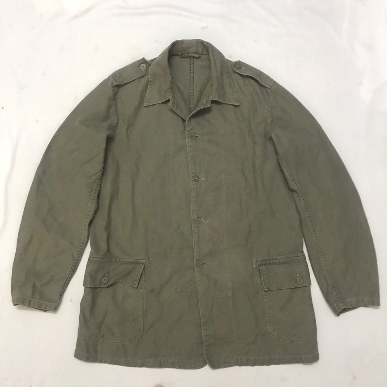 Vintage Vintage 60s 70s Swedish Army Chore Coat Size US L / EU 52-54 / 3 - 1 Thumbnail