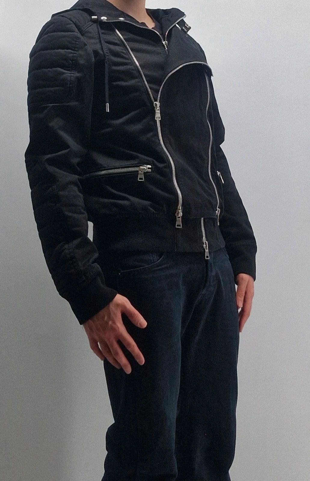 Balmain Balmain Hooded Biker Jacket Made in Japan Size US L / EU 52-54 / 3 - 6 Thumbnail