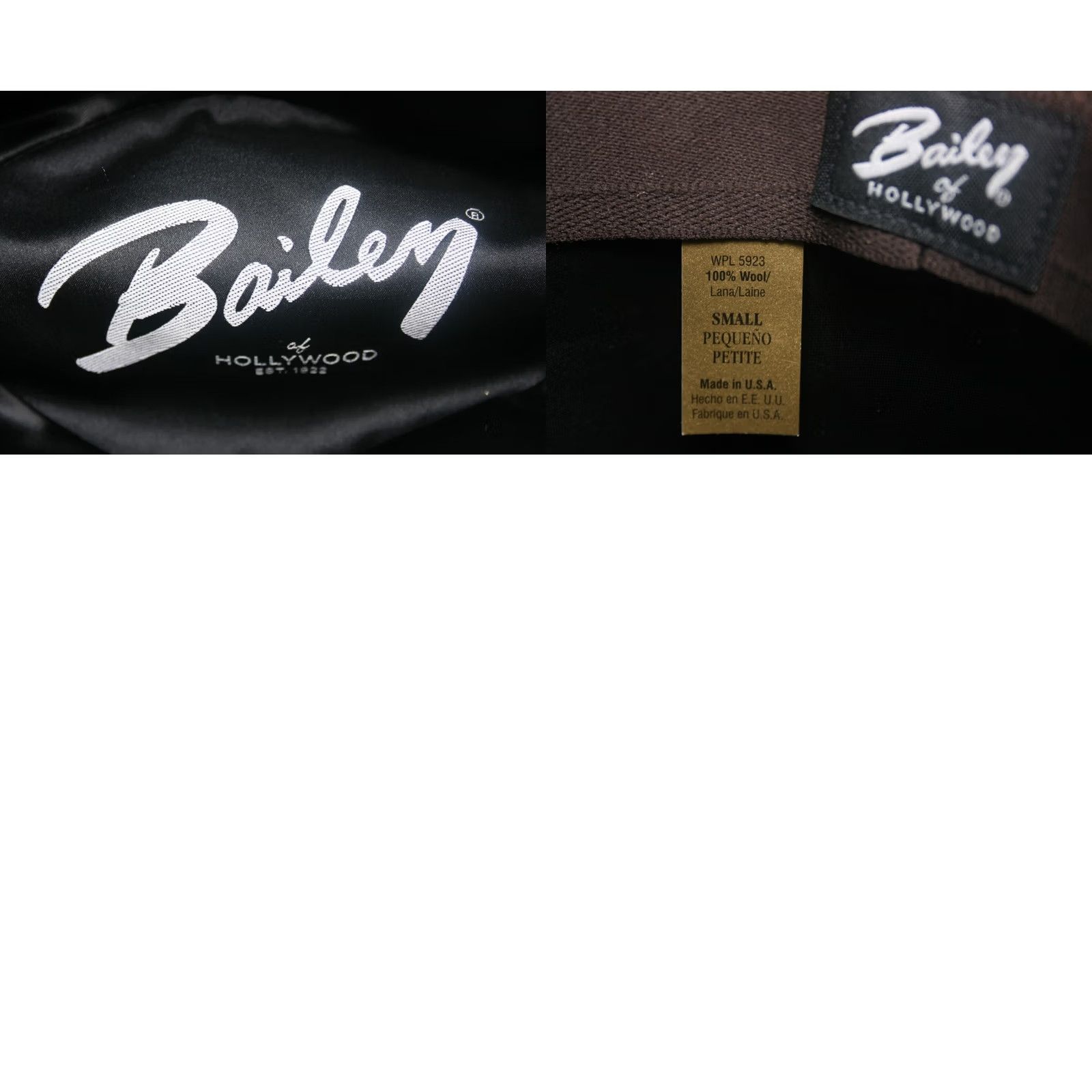 Bailey 44 BAILEY OF HOLLYWOOD Fedora Hat Brown 100% Wool Sz. Small Made in USA Mens Fedora Wool Felt Hat Size ONE SIZE - 8 Thumbnail