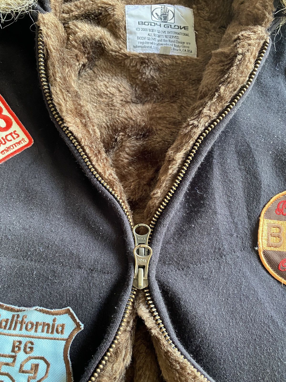 Le Grande Bleu (L.G.B.) Vintage Body Glove Zipper Hoodie Faux Fur Size US M / EU 48-50 / 2 - 4 Thumbnail
