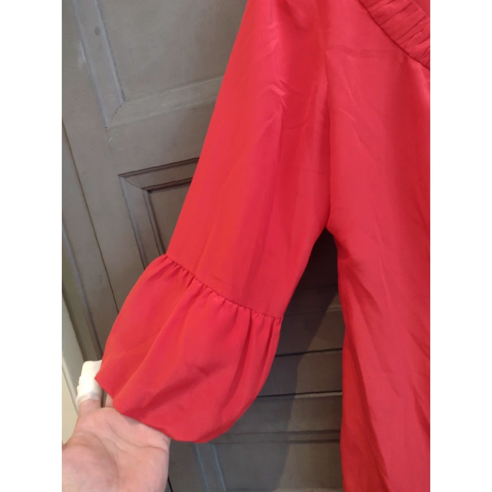 Oscar De La Renta VINTAGE Oscar de la Renta Blouse Shirt Womens Pink Bell Cuffs Size 10 Bell Sleeve 3/4 Sleeve Silky Knit-Soft Cotton Blend JPEG? Size L / US 10 / IT 46 - 5 Thumbnail
