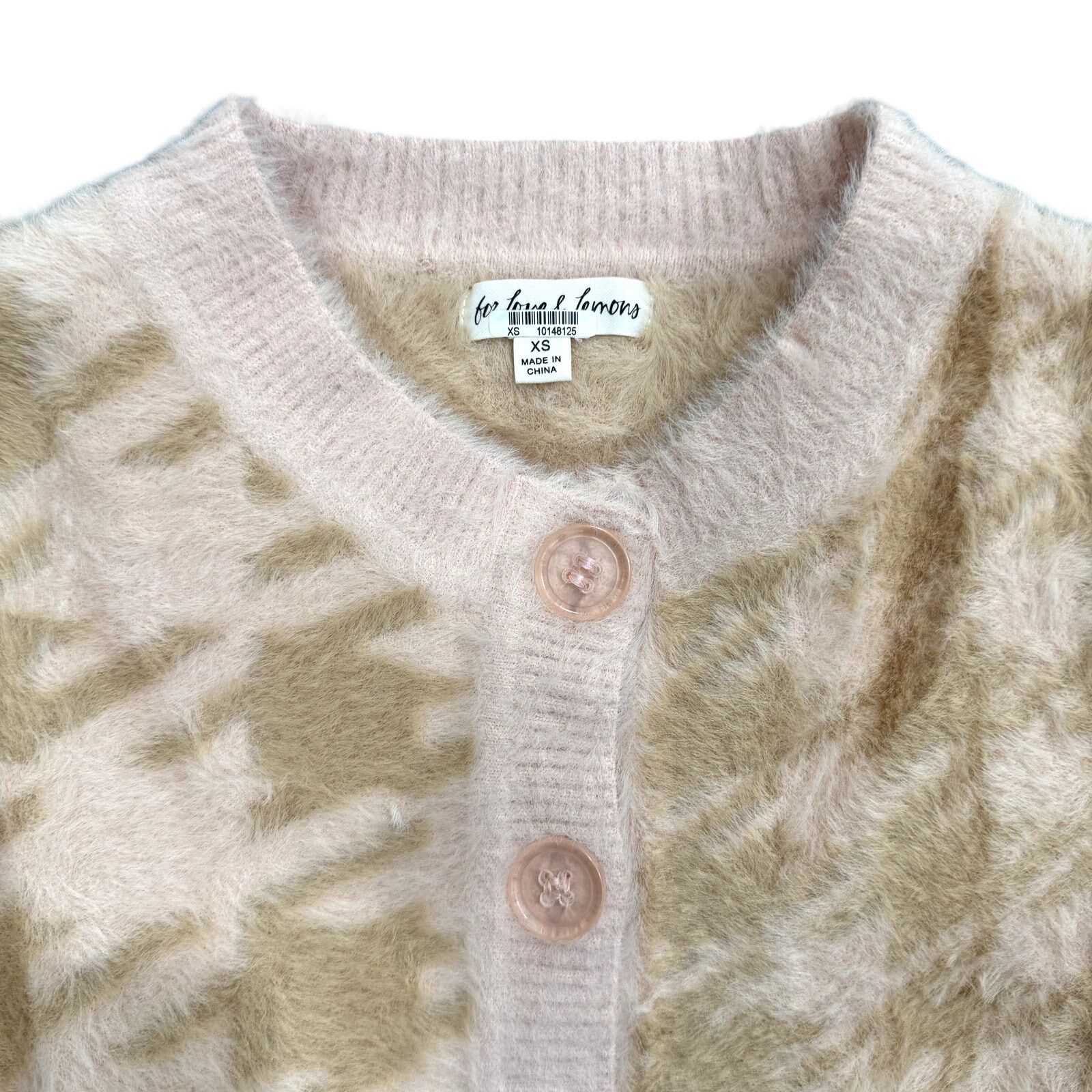 For Love & Lemons For Love & Lemons Cher Fuzzy Cardigan in Pink, Size XS Size XS / US 0-2 / IT 36-38 - 2 Thumbnail